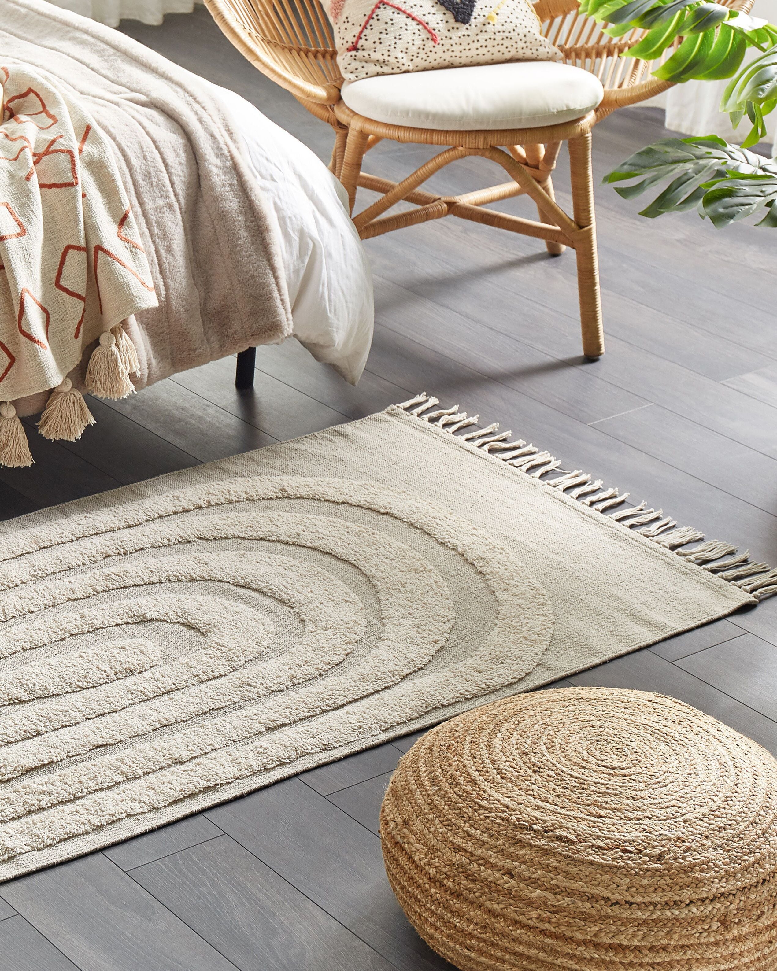 Rug HAKKARI Light Beige 80 x 150 cm Cotton