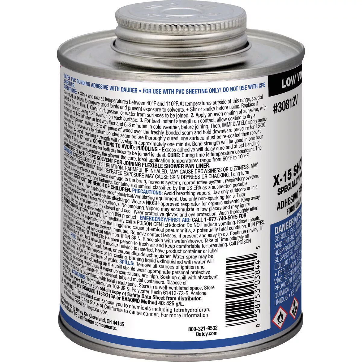 Oatey 16 Oz. Low Voc X-15 Shower Pan Liner Adhesive PVC Cement