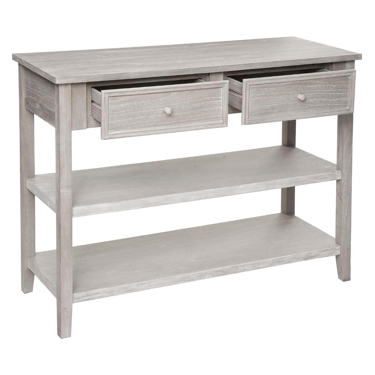 Console 2-drawer "Charme" Bleached wood, L.110 cm