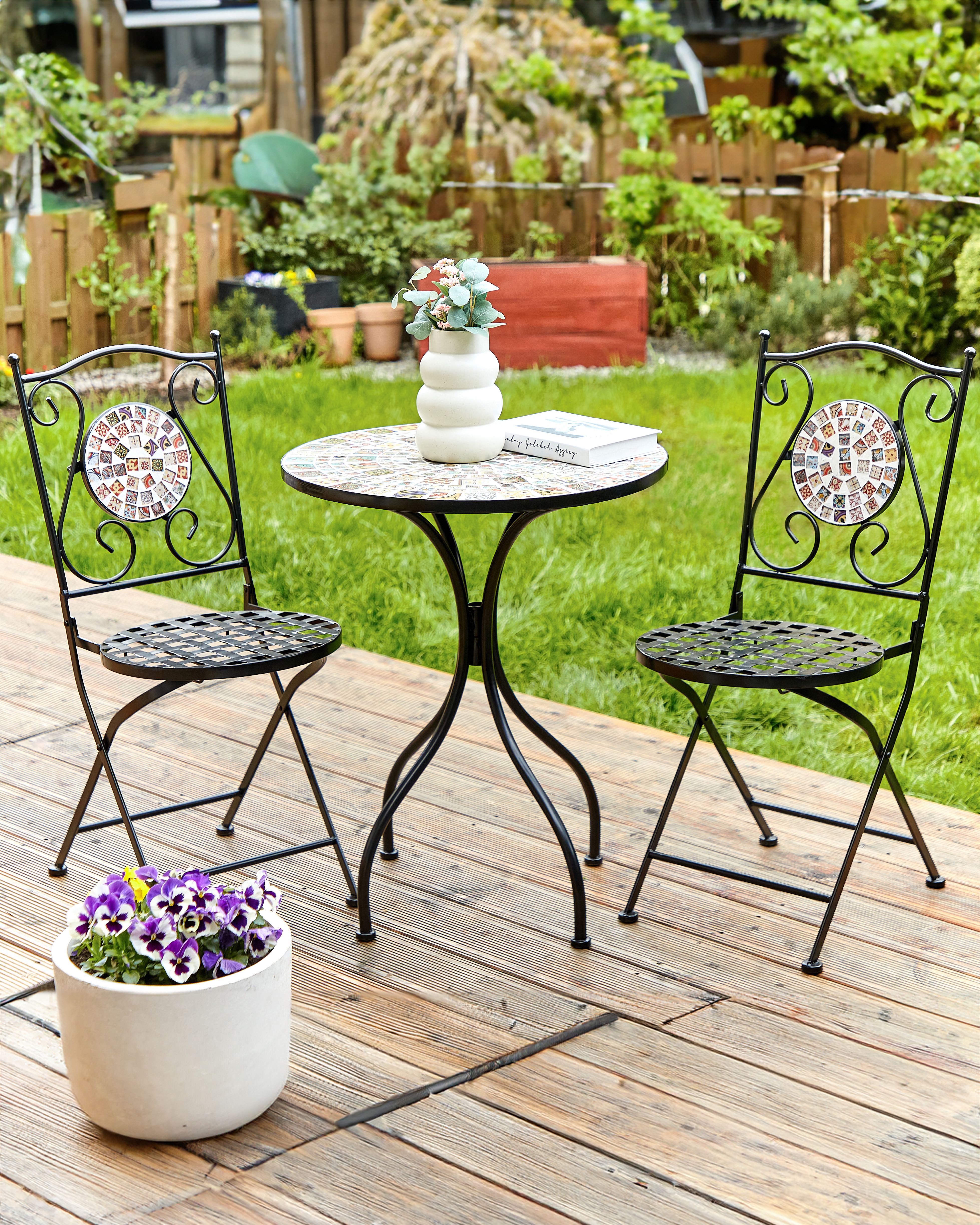 Set of 2 Garden Chairs CASARIO Metal Black