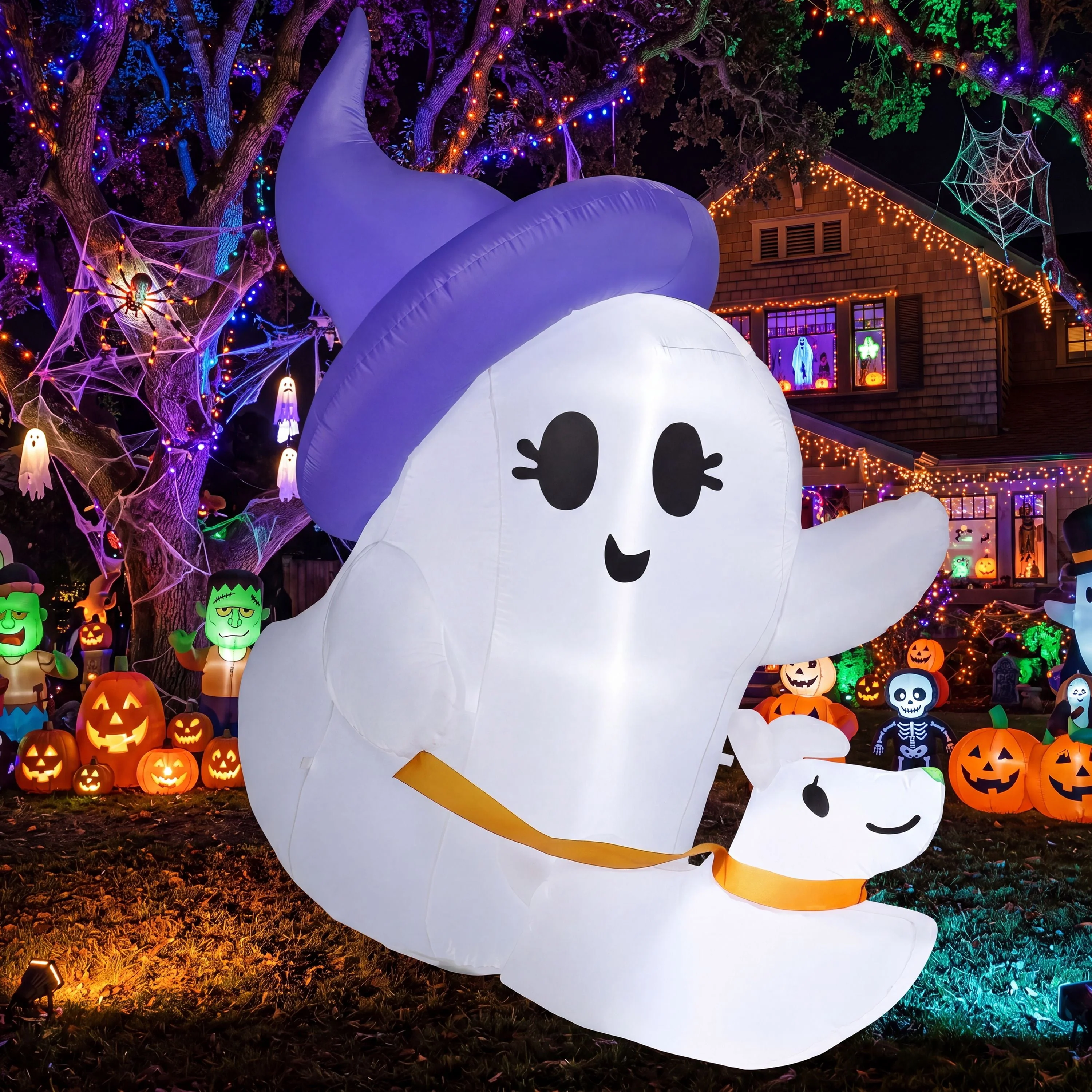 Joyfy 5ft Halloween Inflatables Light up Cute Ghost - Image 9 Joyfy 5ft Halloween Inflatables Light up Cute Ghost - Image 9
