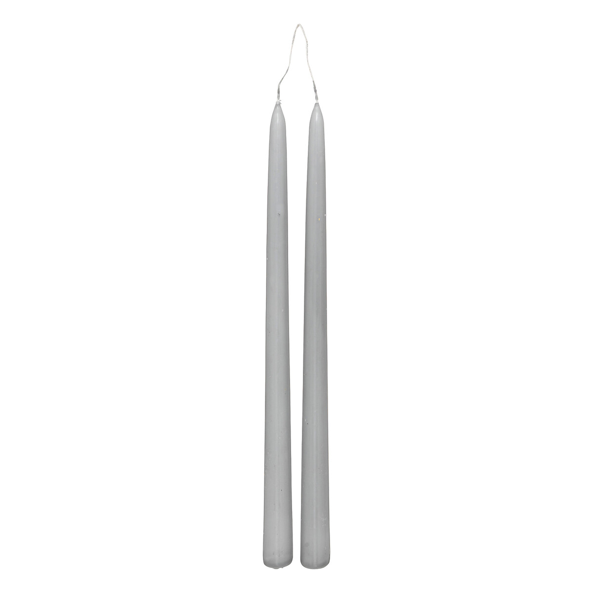 Set of 2 stick candles "Hugo" Light grey, 70g