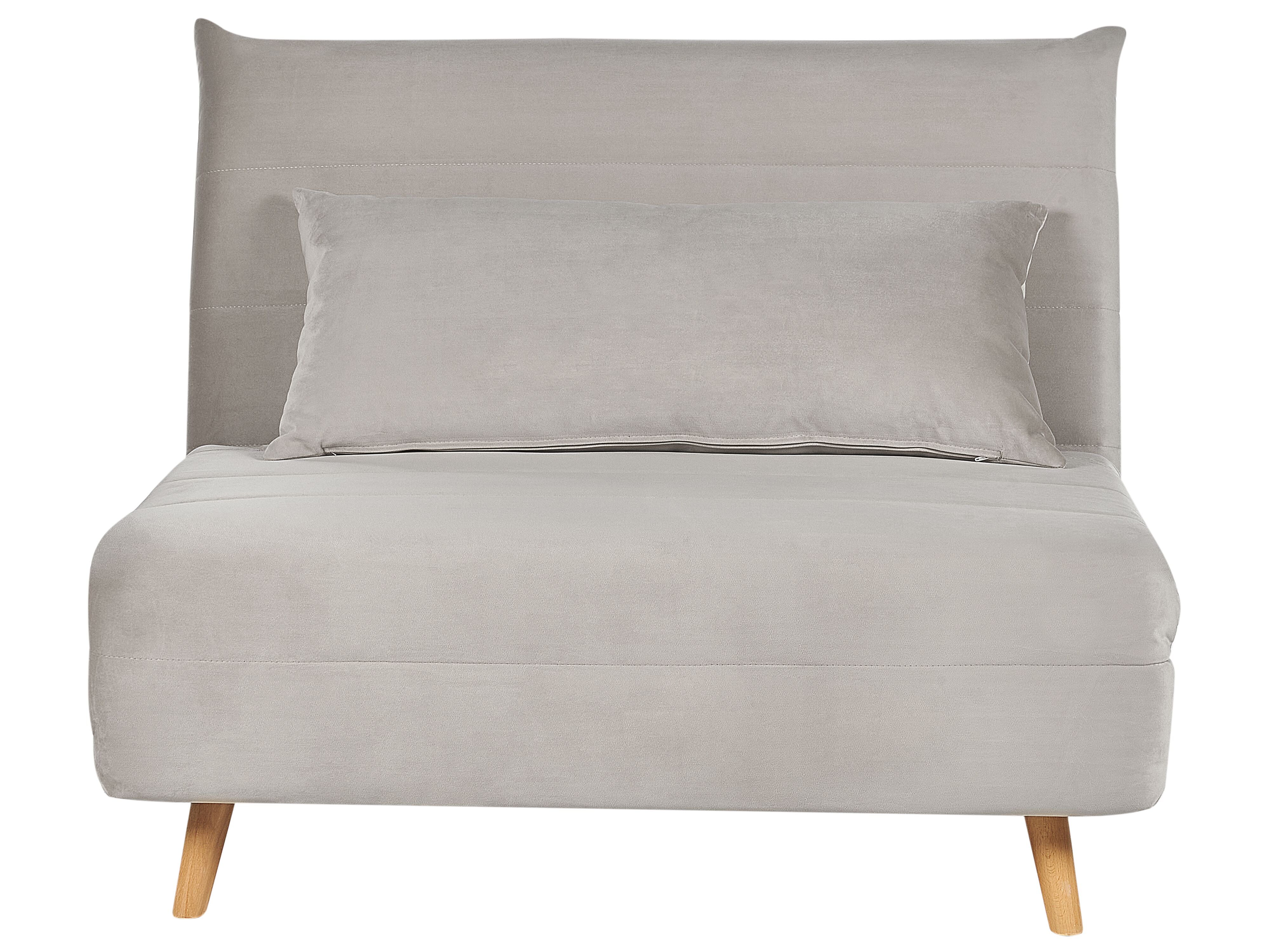 Single Sofa Bed SETTEN Velvet Light Grey