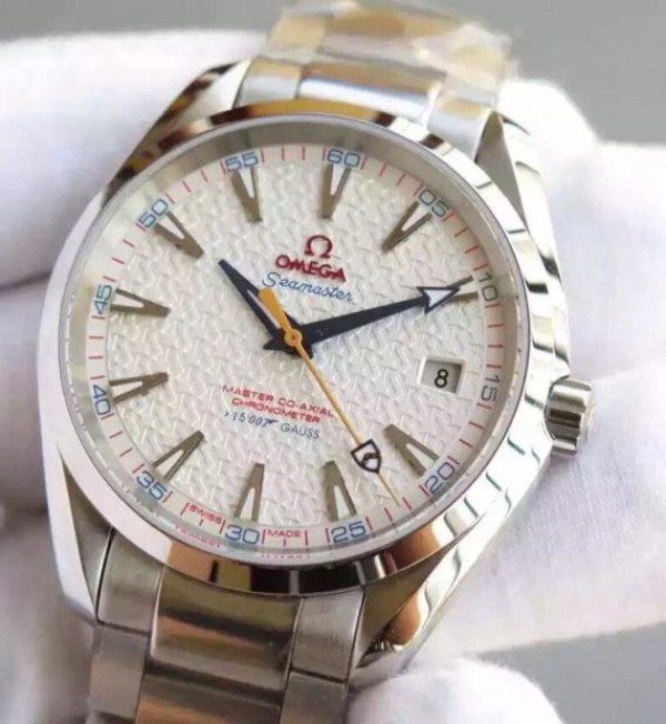 Replica Omega XF Seamaster CO-AXIAL Master James Bond White Textured Dial SS Bracelet A8507 - Elite Watch Atelier