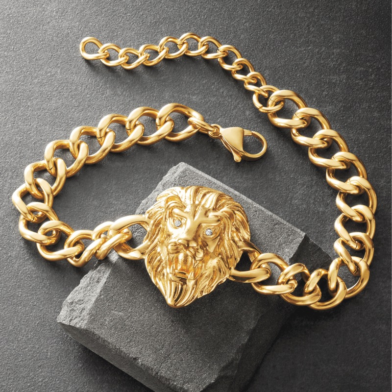Majesty Men's Lion Head Bracelet - MIDNIGHT VELVET CATALOG