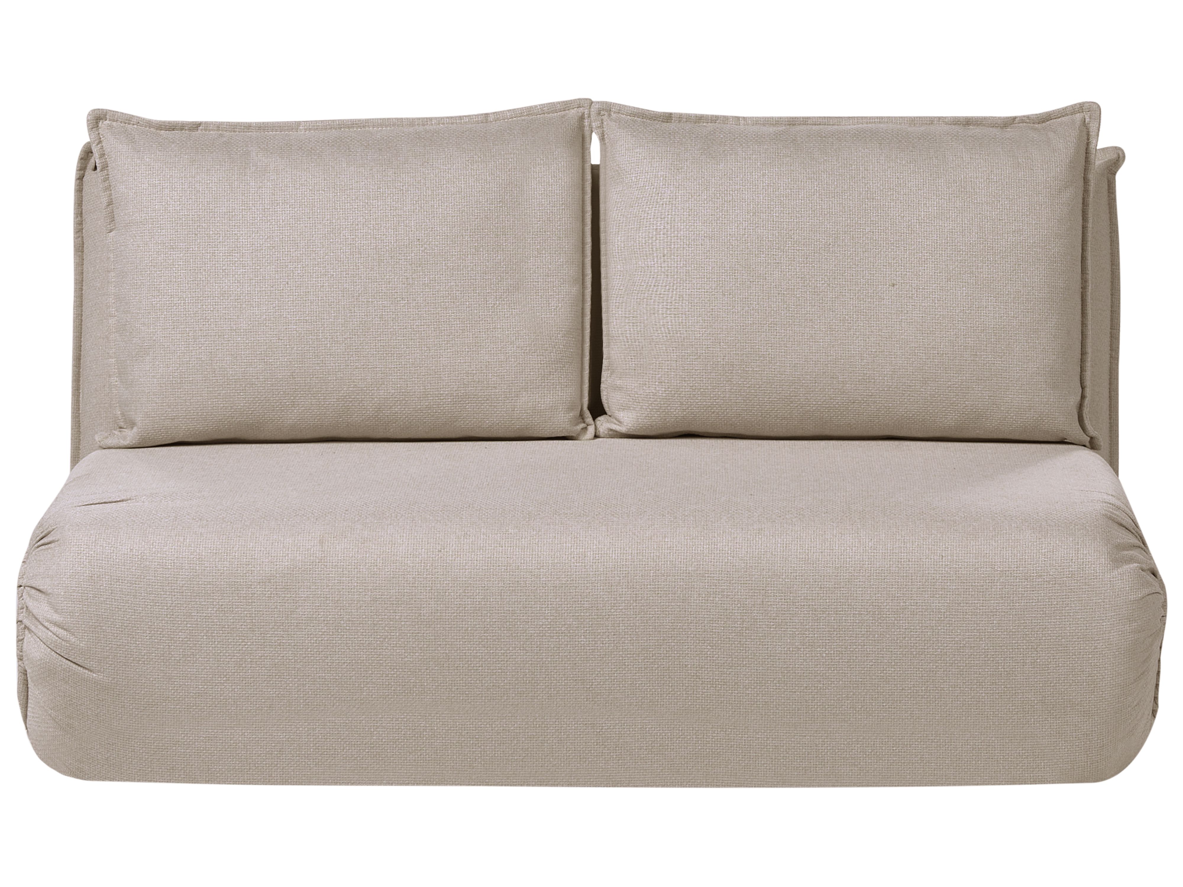 Sofa Bed 2 Seater ROROS Faux Linen Beige