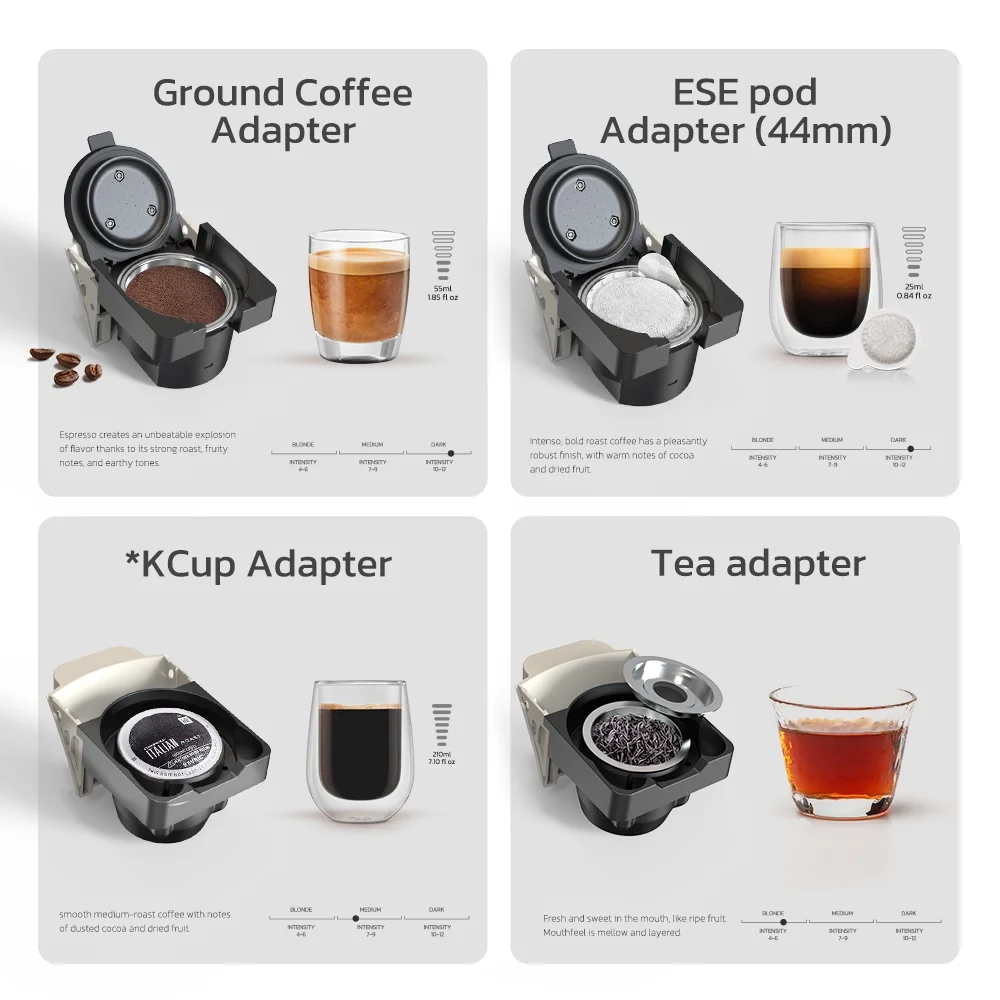 HiBREW 6in1 Pods Coffee Machine Multiple Espresso Cafetera Cappuccino Coffee Maker H1B Beige - Image 7