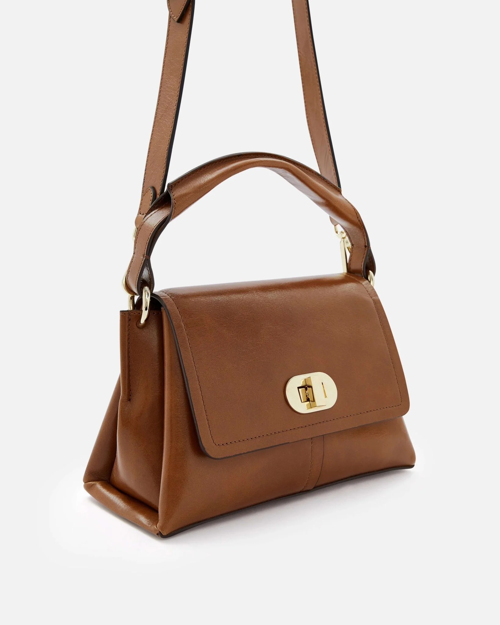 SAC CUIR GABRIEL CAMEL - Sac moyen camel en cuir