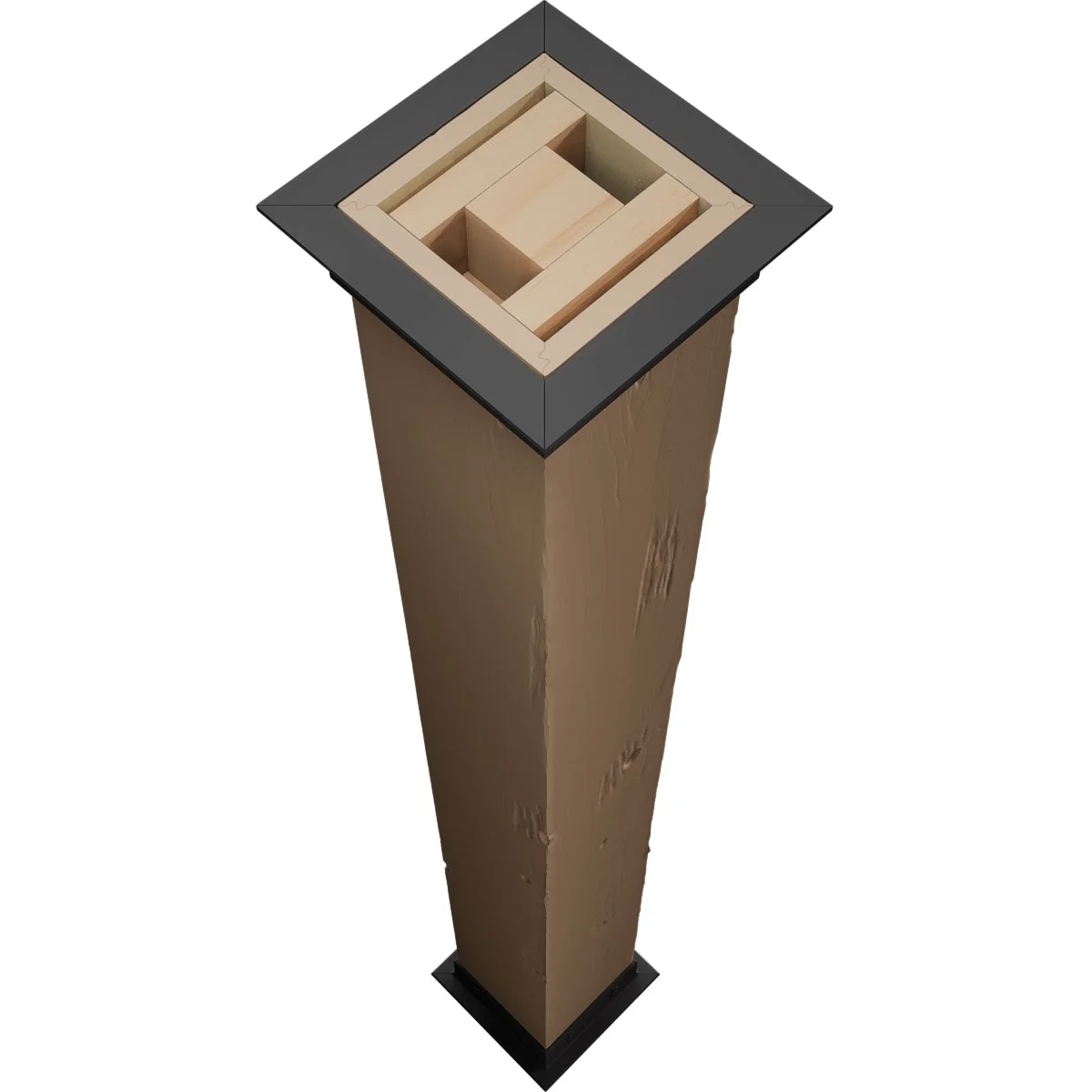 Ekena Millwork 6"W x 5'H Sand Blasted Endurathane Faux Wood Non-Tapered Square Column Wrap with Faux Iron Capital & Base - Image 98