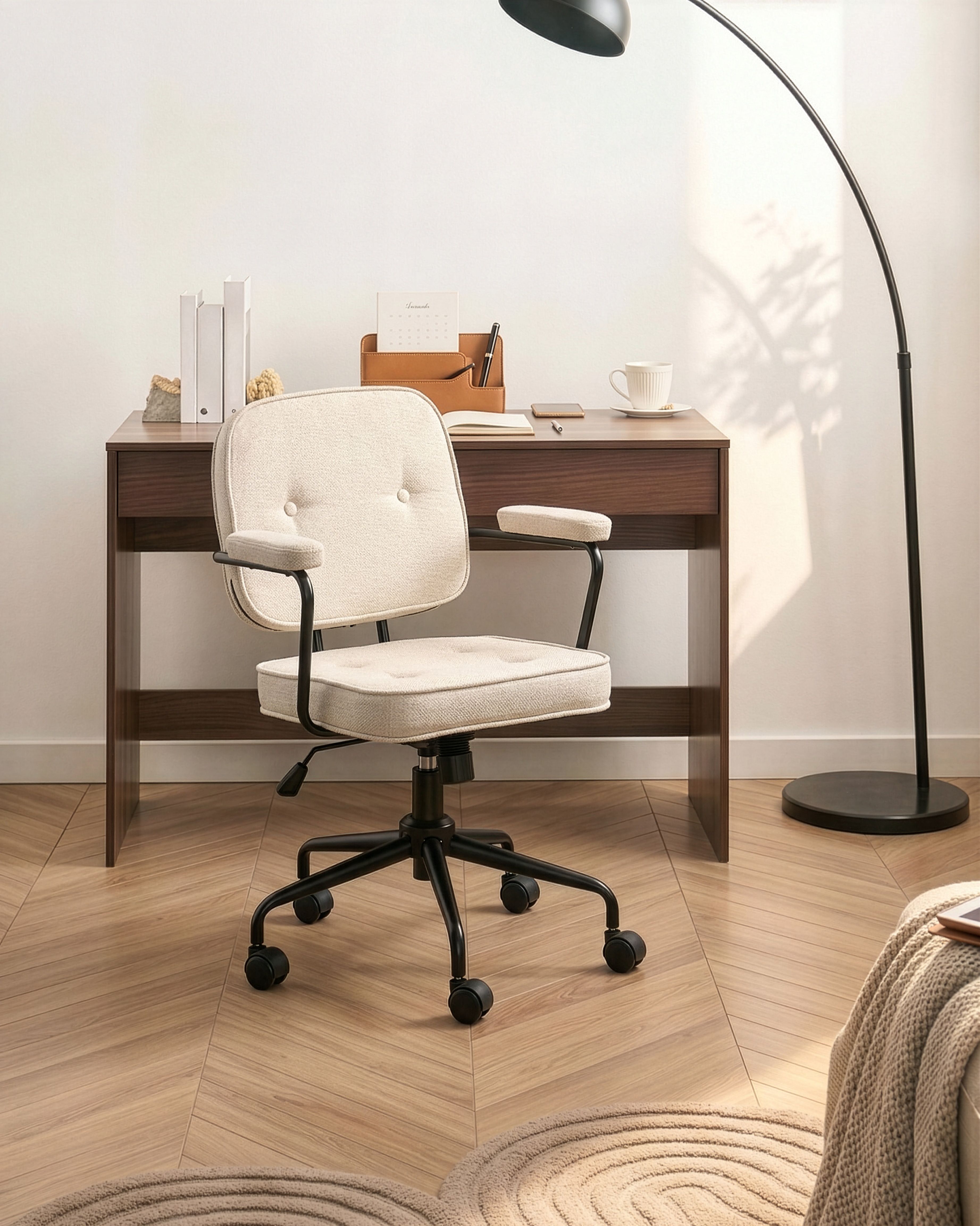 Desk Chair PAWNEE Fabric Light Beige