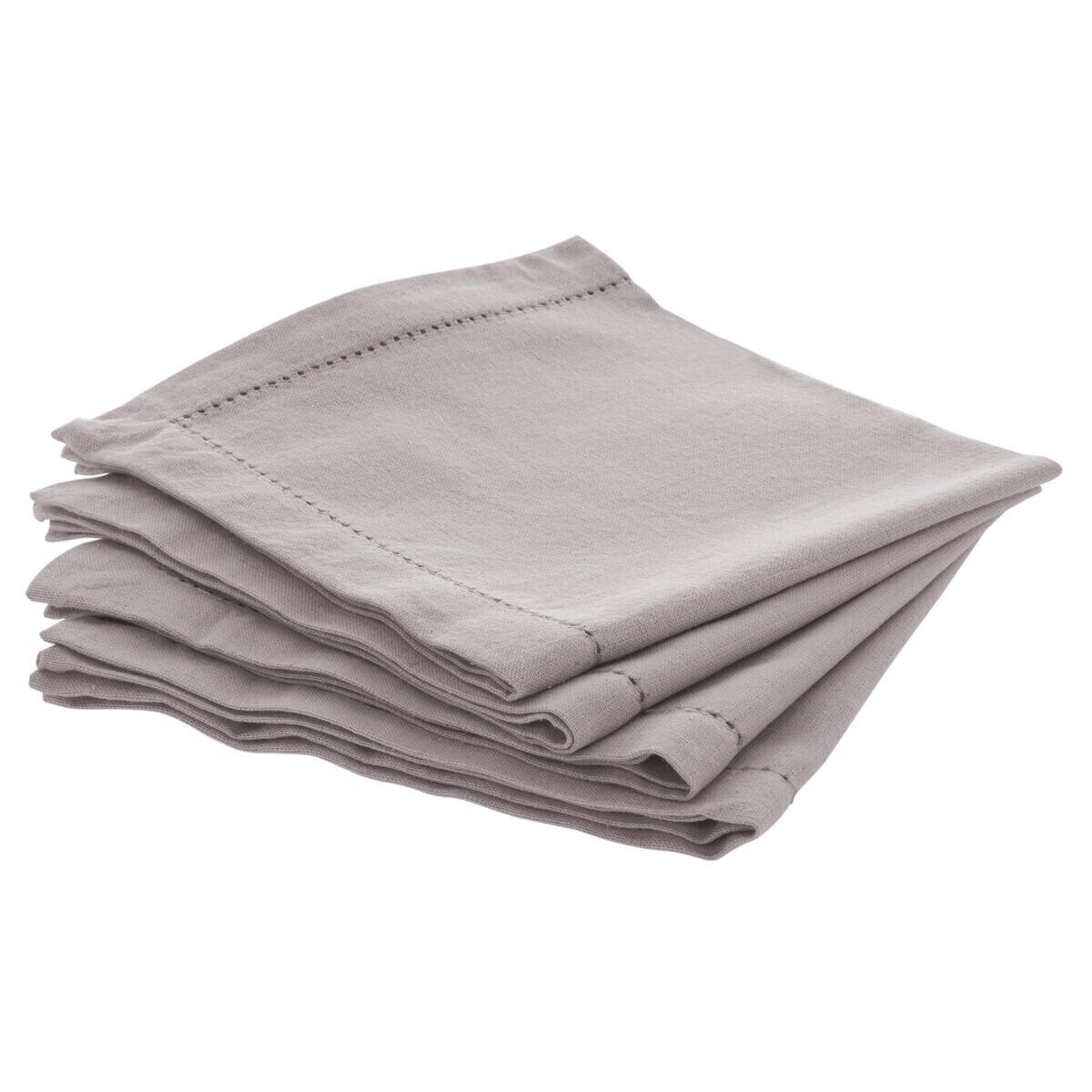 Set of 4 napkins "Chambray" Mouse grey, 40x40 cm