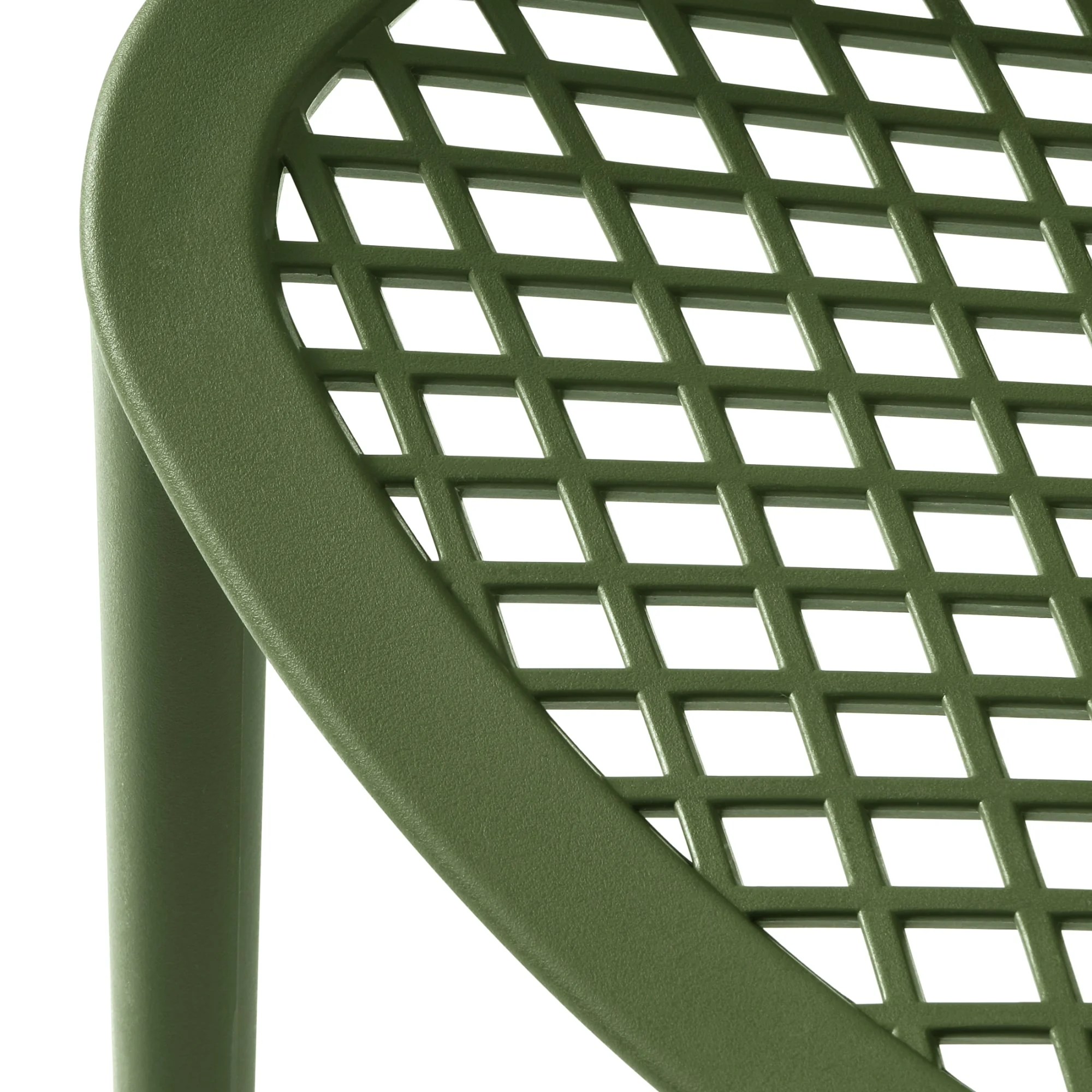 WestinTrends Playa 3-Piece Outdoor Round Metal Dining Table Set And Stackable Resin Patio Dining Side Chairs, Olive Green - Image 11