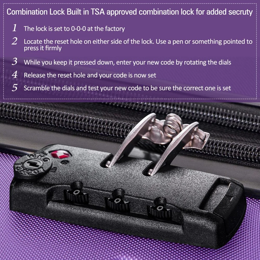 Tcbosik Luggage Sets, 3 Piece Set Hardside Suitcases with Spinner Wheels, 20/24/28 Travel Luggage Lightweight, Dark Blue - Image 17
