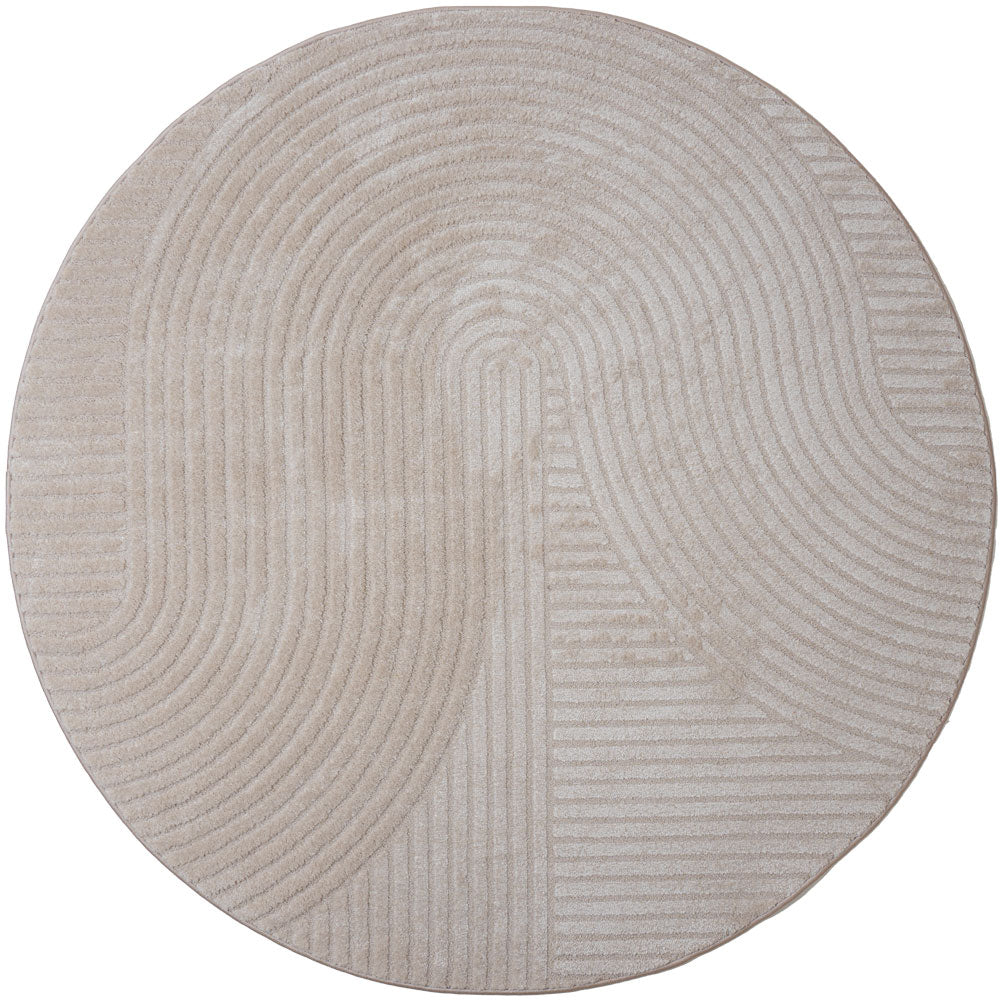 Veer Carpets - Vloerkleed Ella Beige Rond ø240 cm