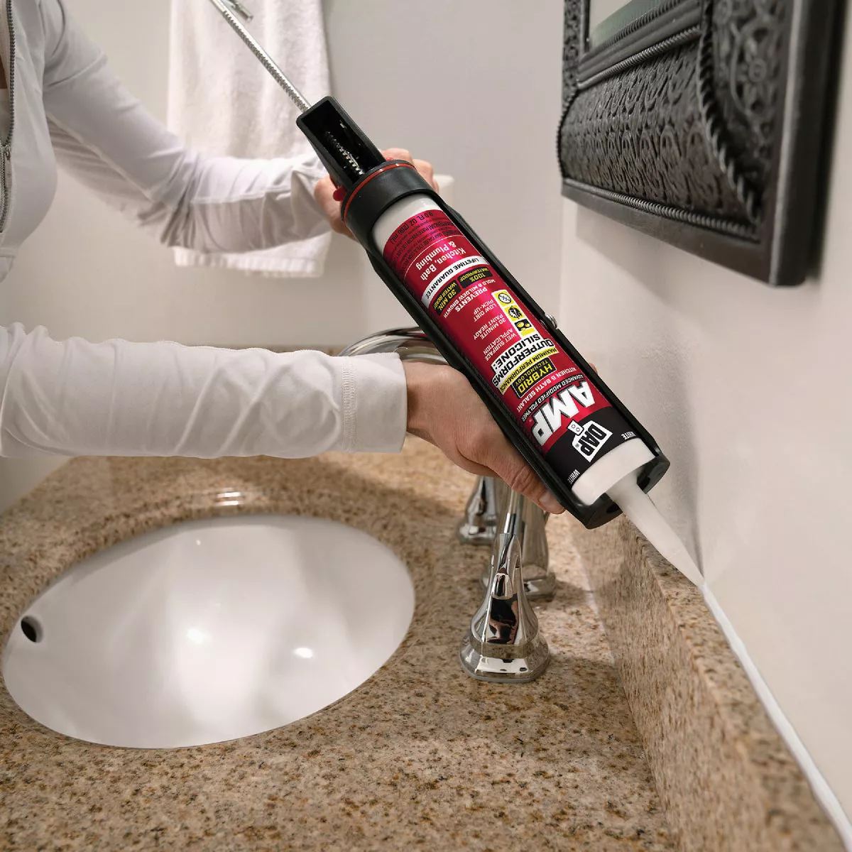 DAP AMP 9 Oz. Advanced Modified PolymerKitchen, Bath & Plumbing Sealant, White