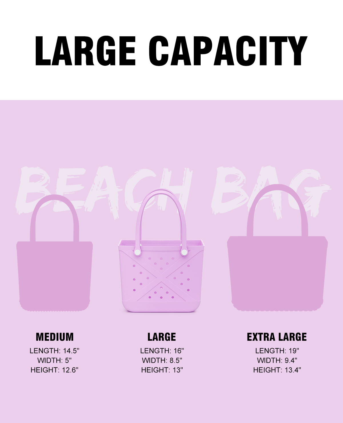 EVA Tote Beach Bag Large Capacity Handbag  Summer Shopper Silicone Hole Fashionable Waterproof Tote Bags