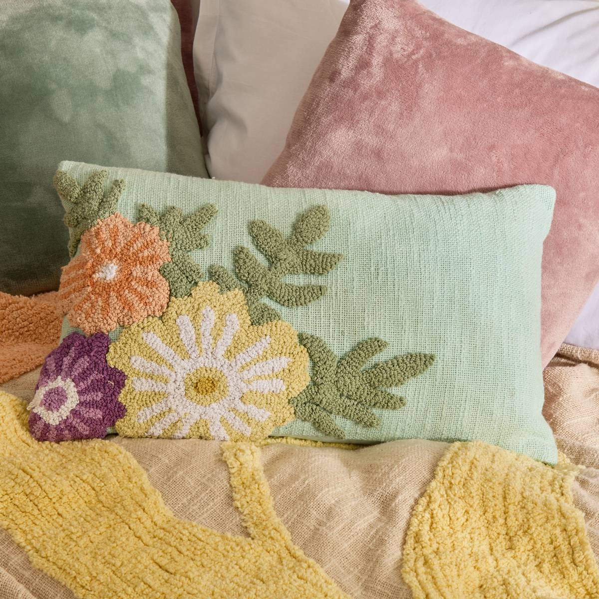 Cushion "Wildflowers" Blue, 50x30 cm