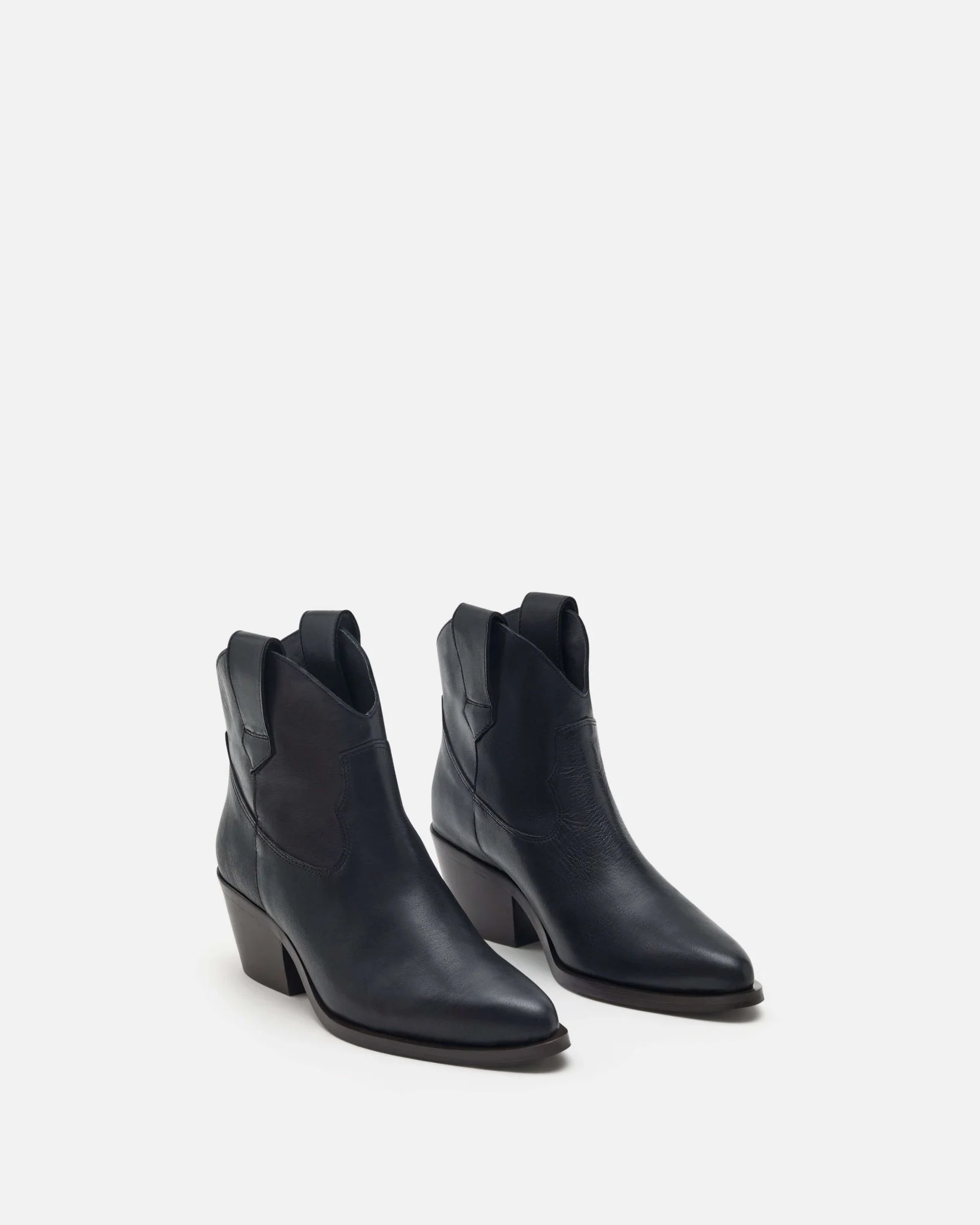 BOTTINES MENDOCINO - En cuir à talons bois noir