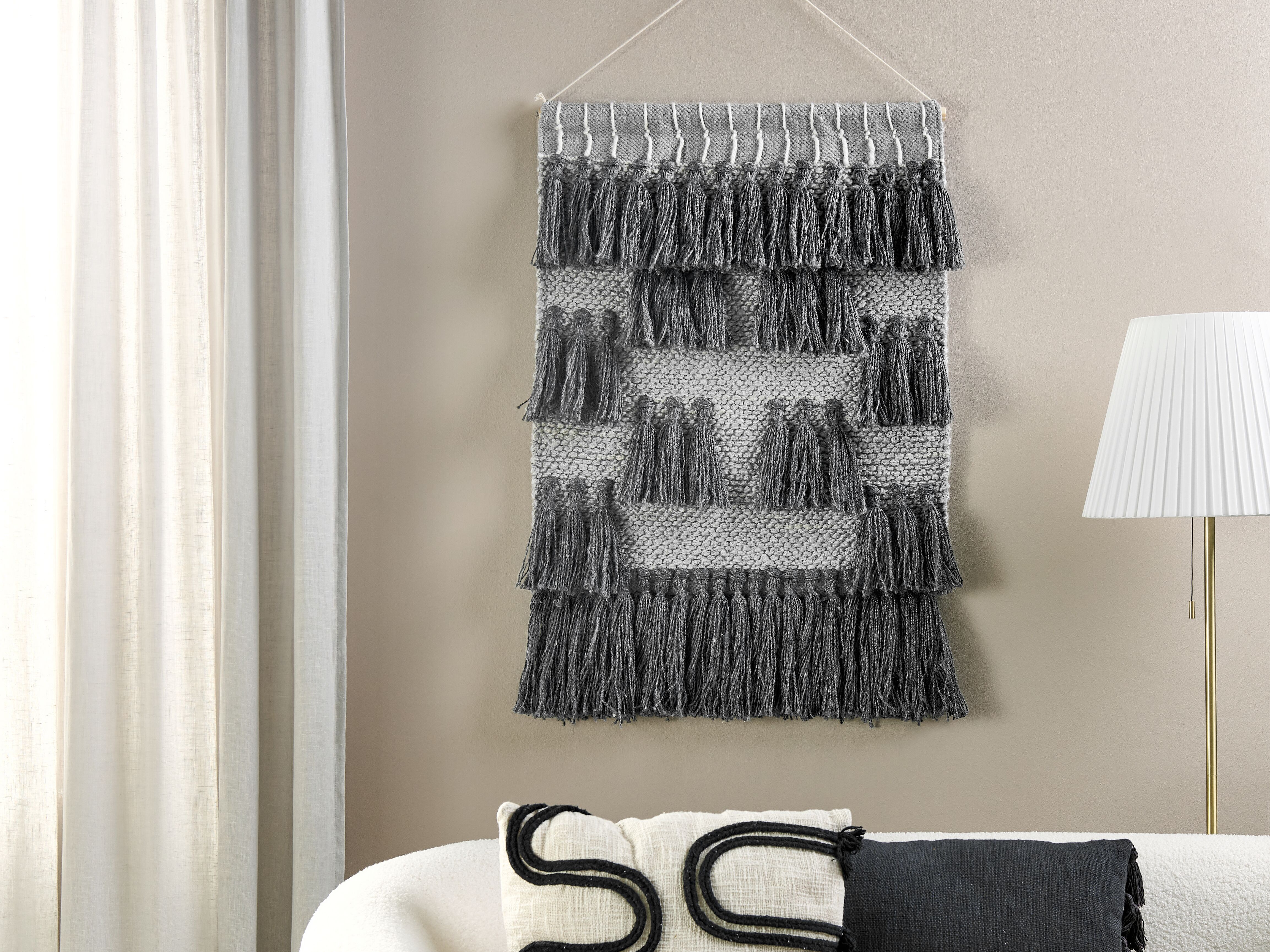 Fabric Wall Hanging JIWA Cotton 106 cm Grey