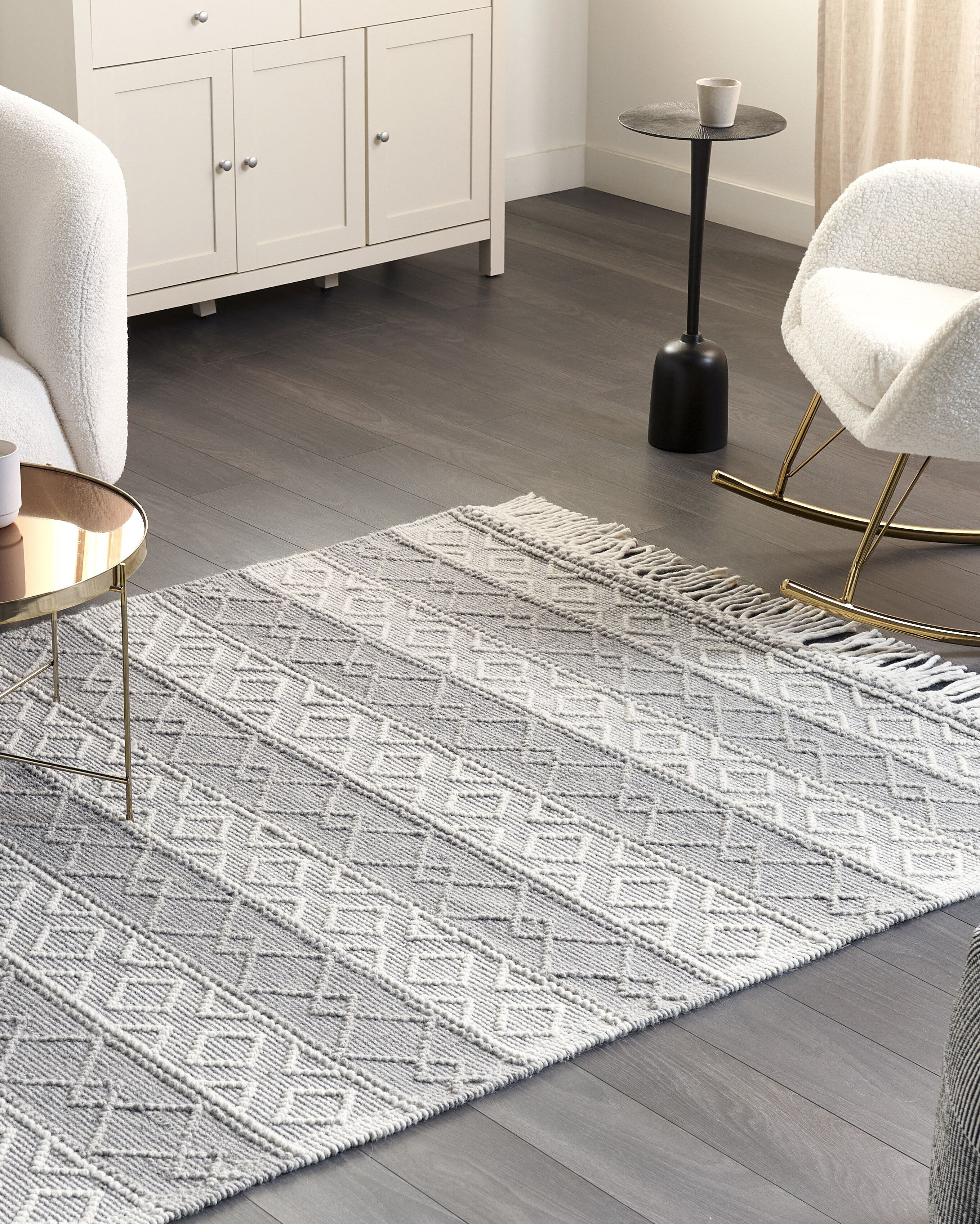 Rug TONYA Grey 160 x 230 cm Wool