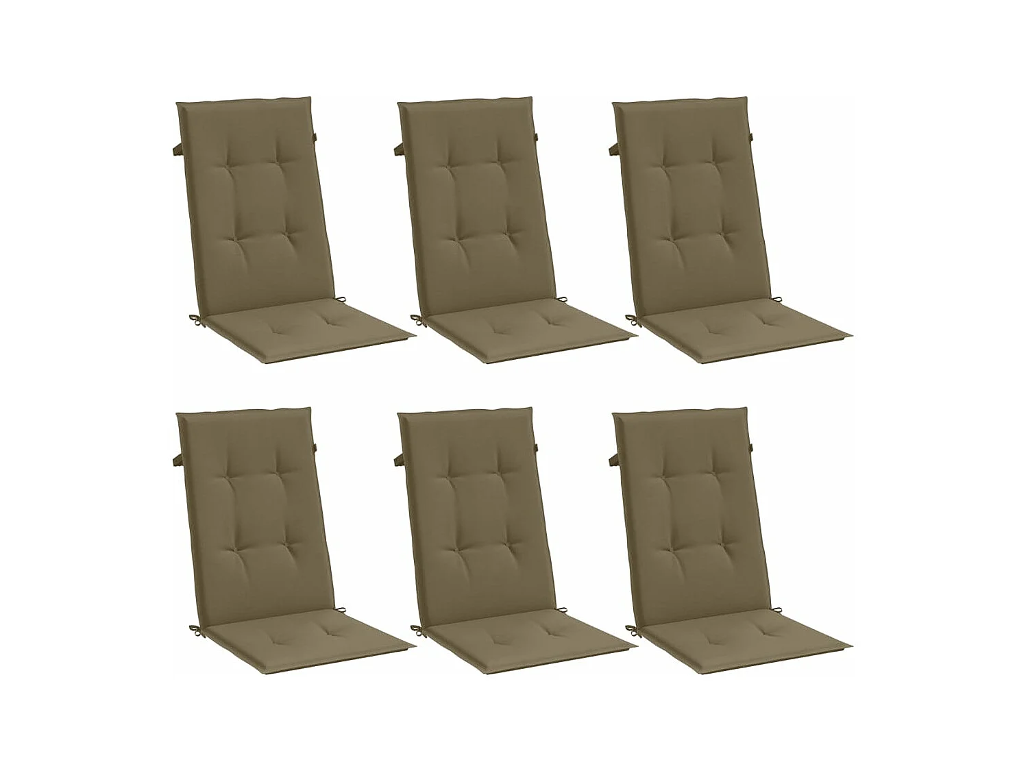 Coussins de chaise à dossier haut lot de 6 taupe mélangé tissu