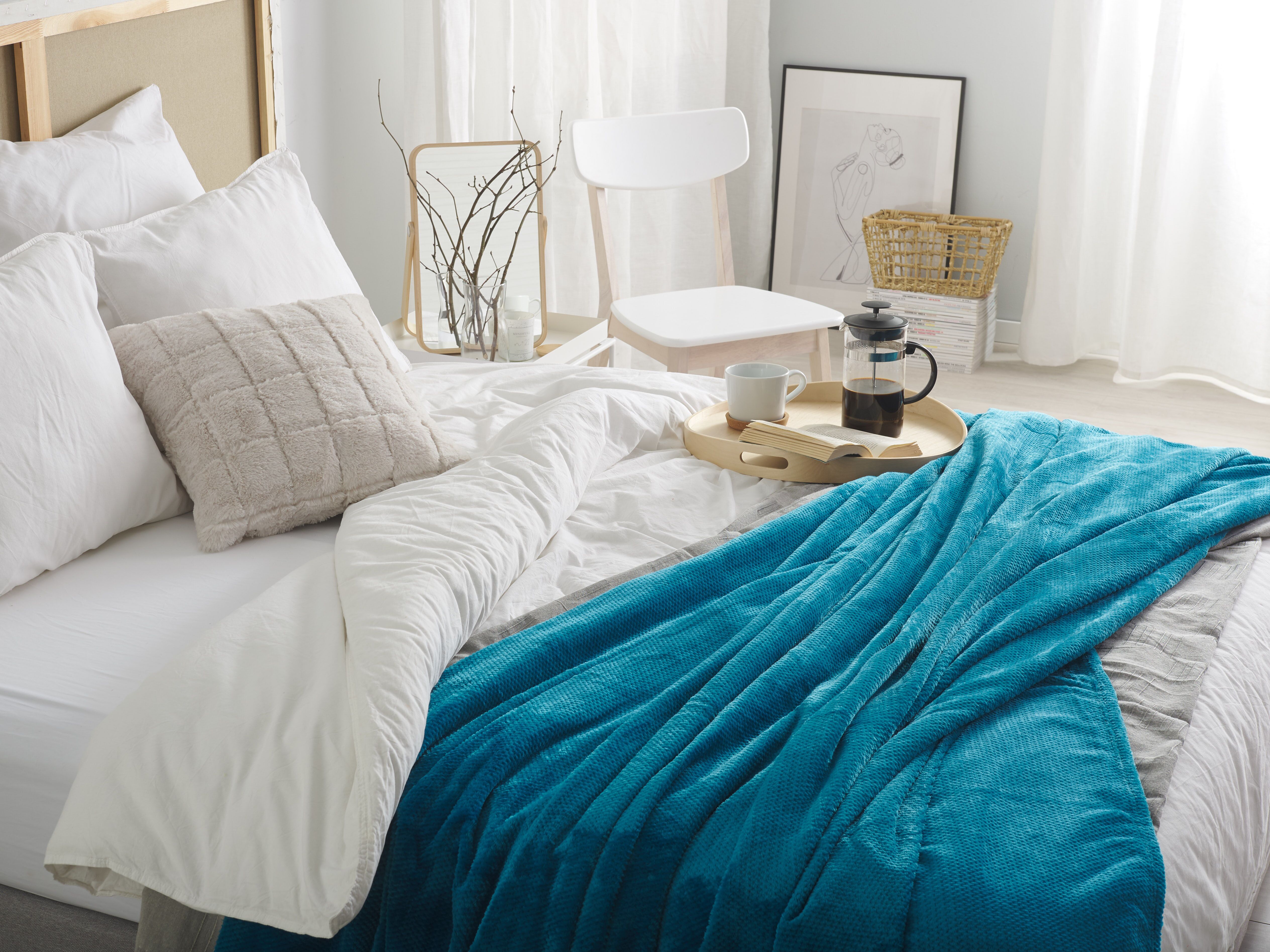 Blanket SAITLER 200 x 220 cm Turquoise