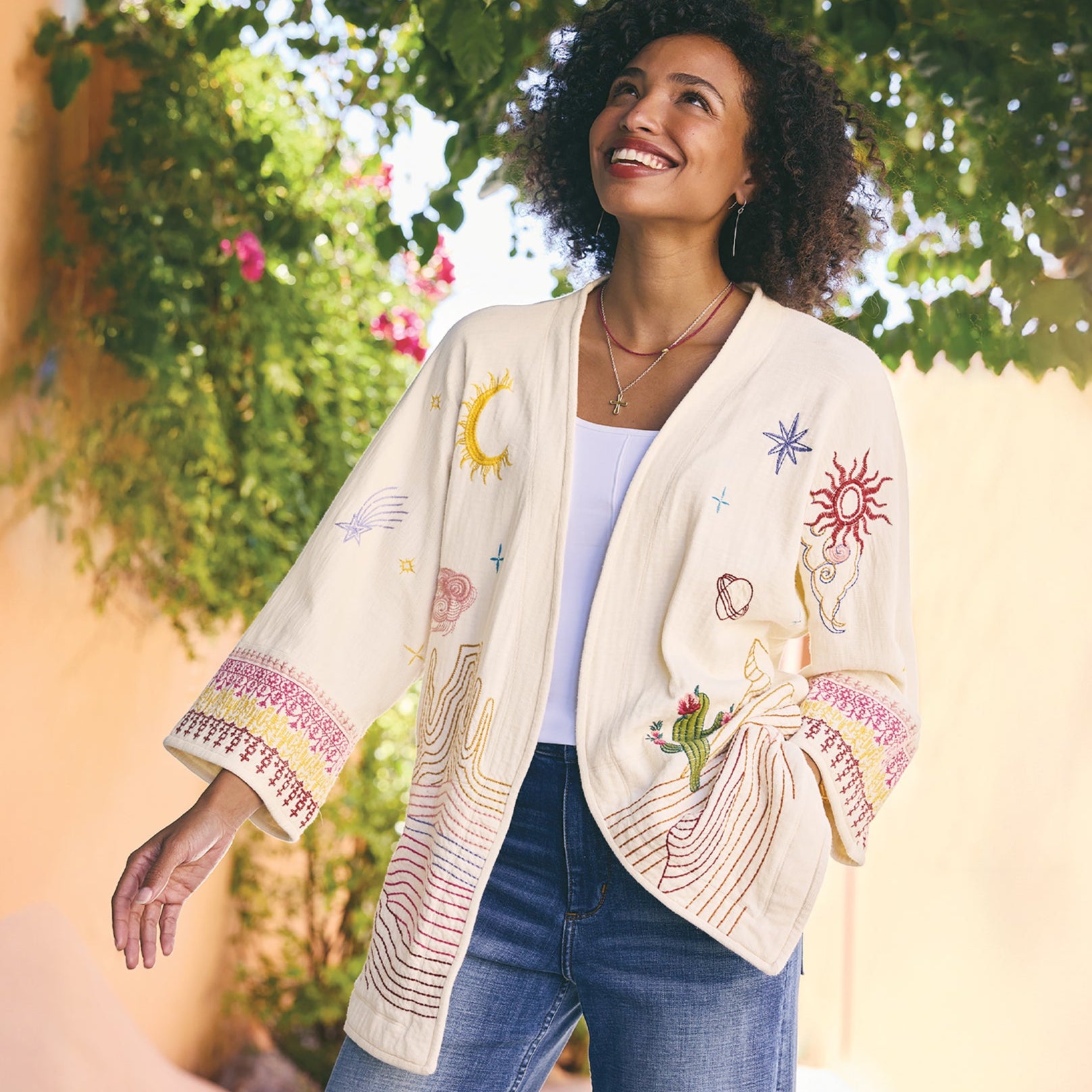 Saguaro Embroidered Kimono - Sundance Clothing