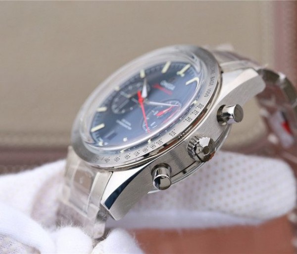 Replica Omega OMF Speedmaster 57 Co-Axial Blue Dial SS Bracelet A9300 - Top club