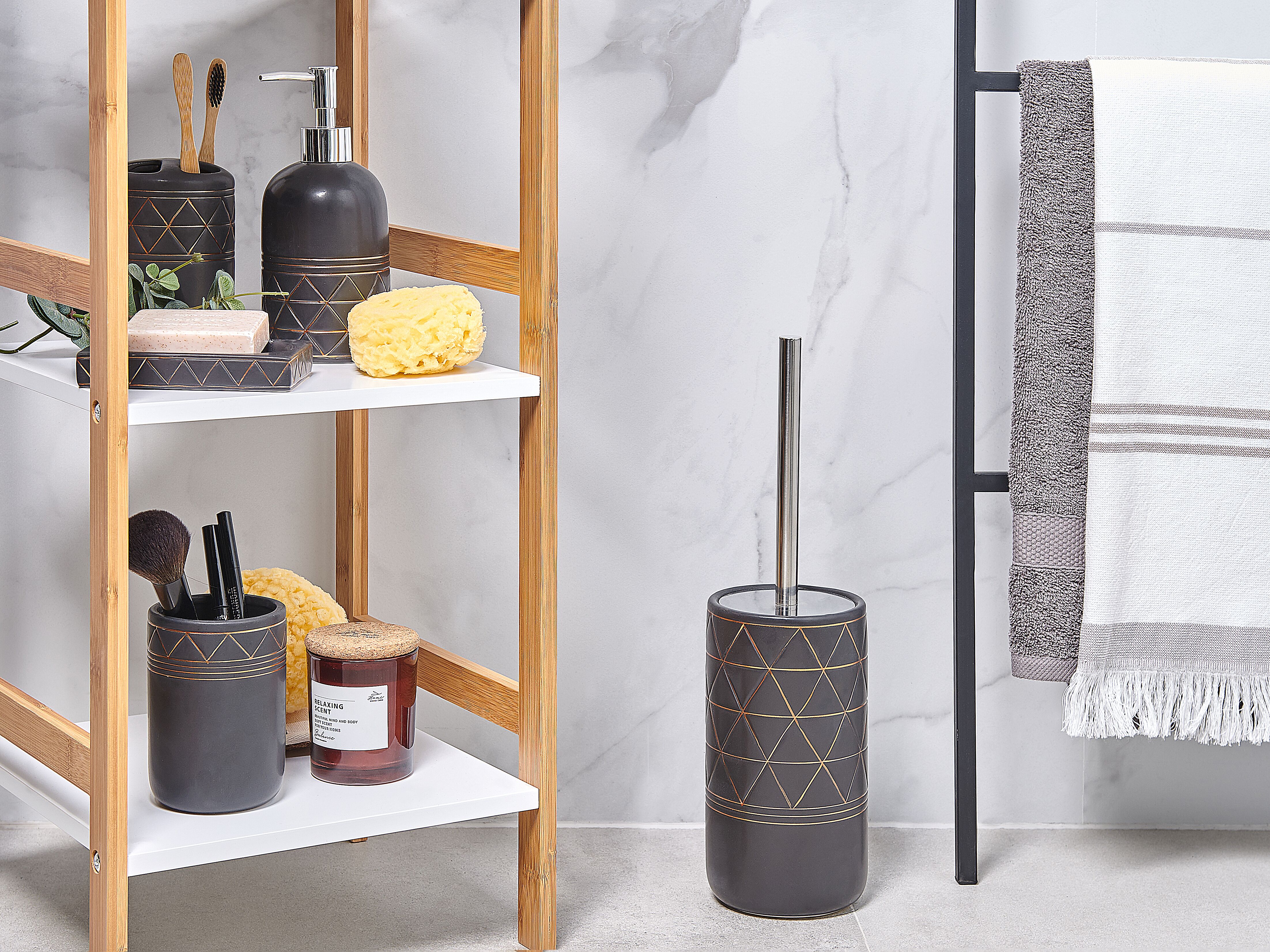 5-Piece Bathroom Accessories Set LANCO Ceramic Black