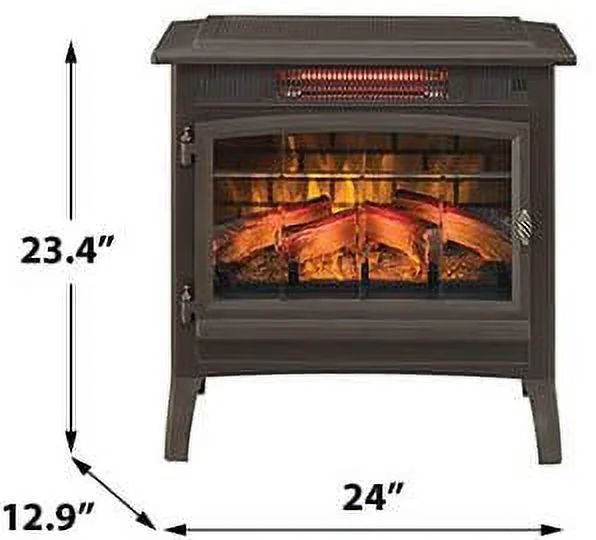 Duraflame 3D Black Infrared Electric Fireplace Stove with Remote Control - DFI-5010-01 - Image 33