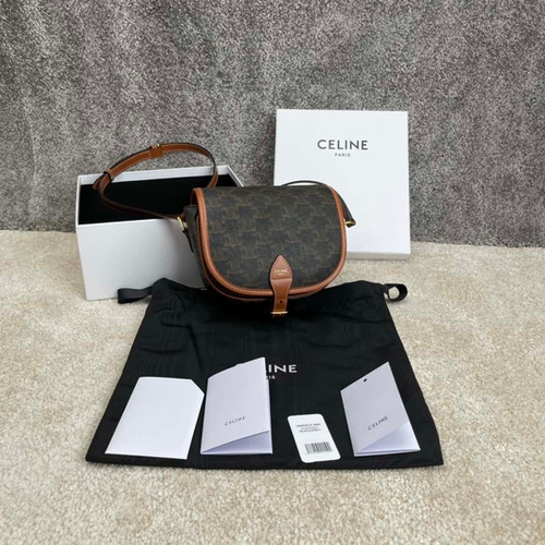 CELINE FOLCO Medium Logo Printed Handbag Celine Knock-off Bags