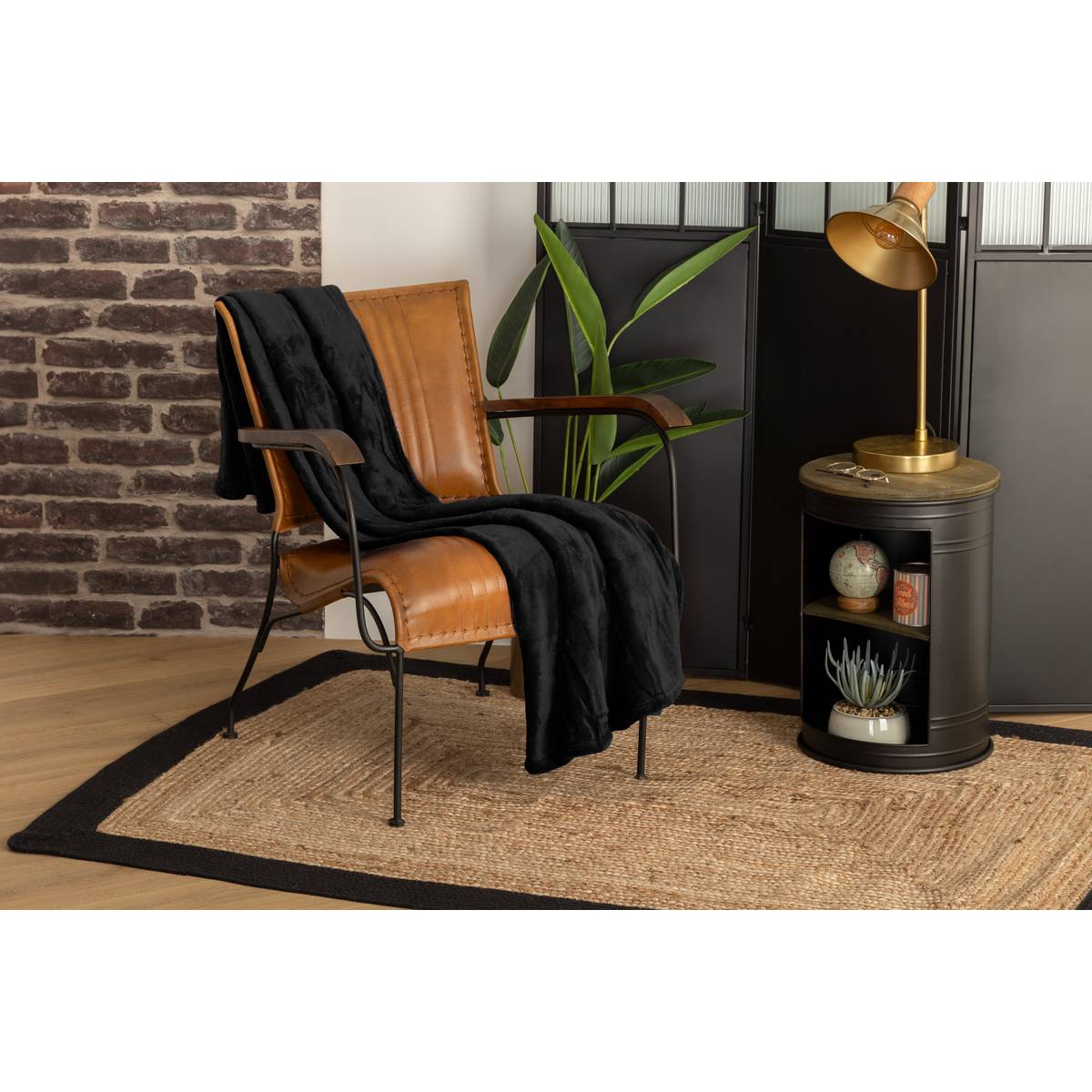 Microfibre plaid Black, 125x150 cm