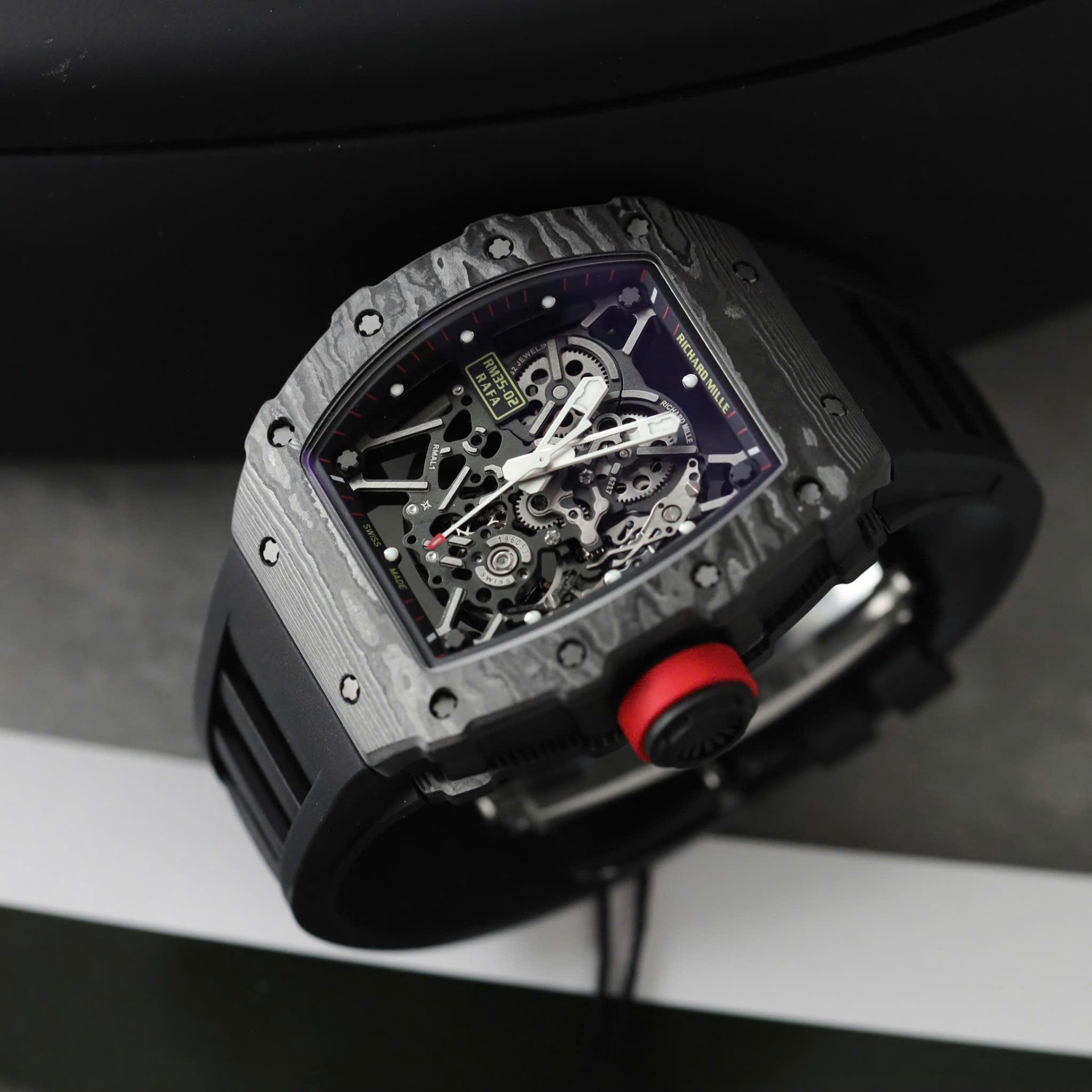 Richard Mille Rm35-02 Black Copies Watches Carbon Super Light ZF Factoy 44mm - Top club