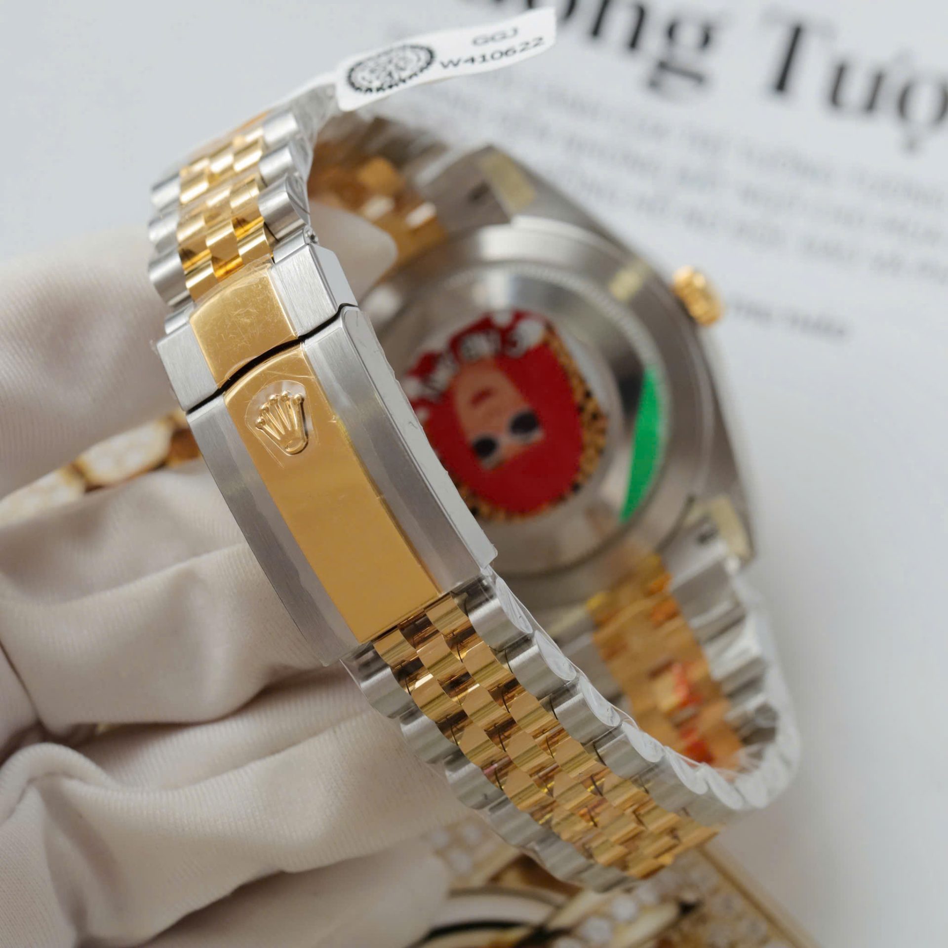 Rolex DateJust Replica Watches Black Dial Moissanite Diamonds Clean Factory 41mm - Elite Watch Atelier