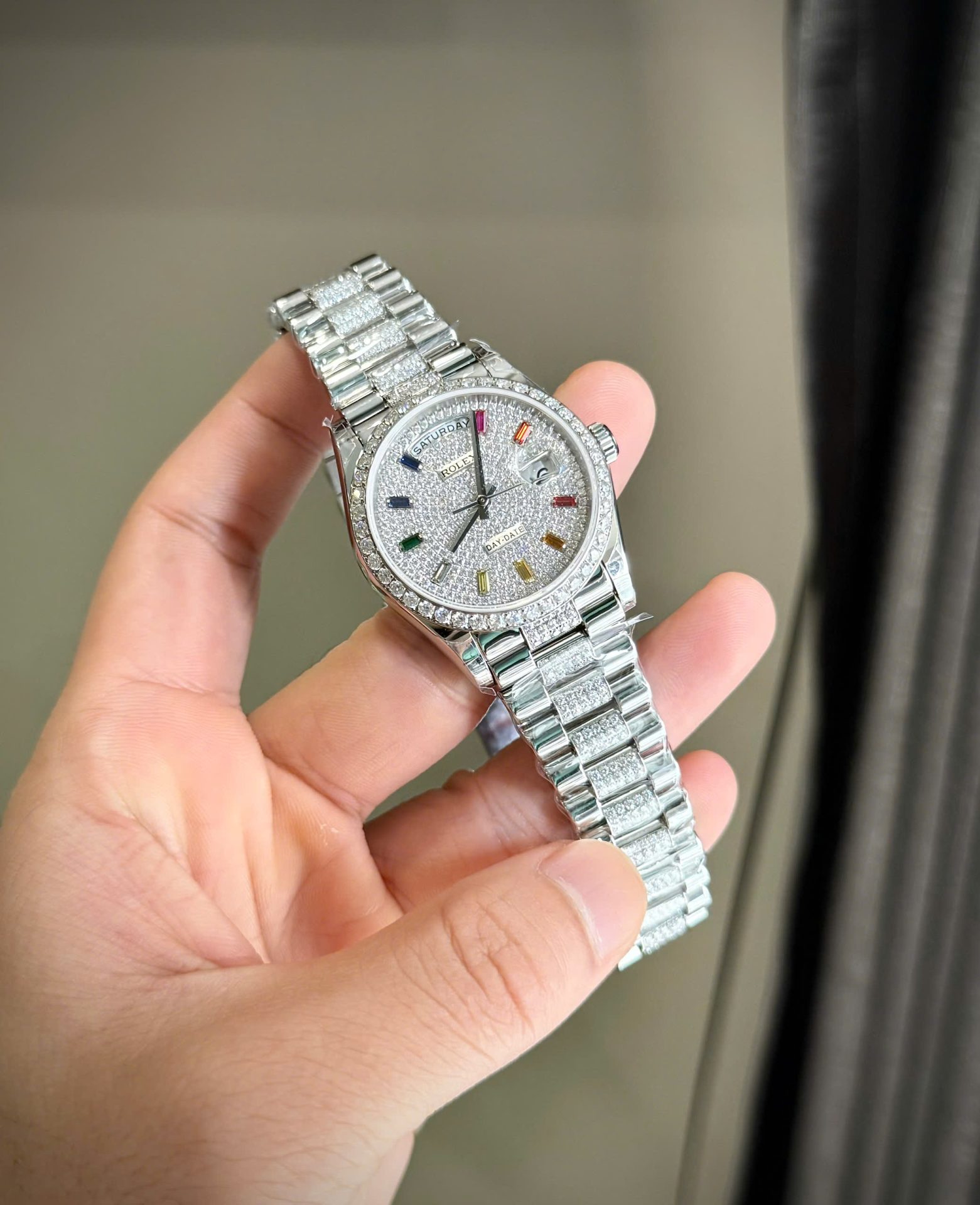 Rolex Day-Date Best Replica Watch Custom Moissanite Diamonds 36mm - Top club