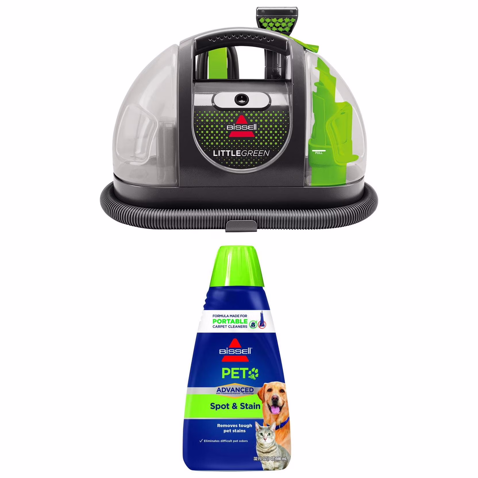 BISSELL Little Green Portable Deep Cleaner, for Carpet, Upholstery, and Auto, Lightweight, Strong Suction, Large Tank Capacity, 3369, Green - Image 6