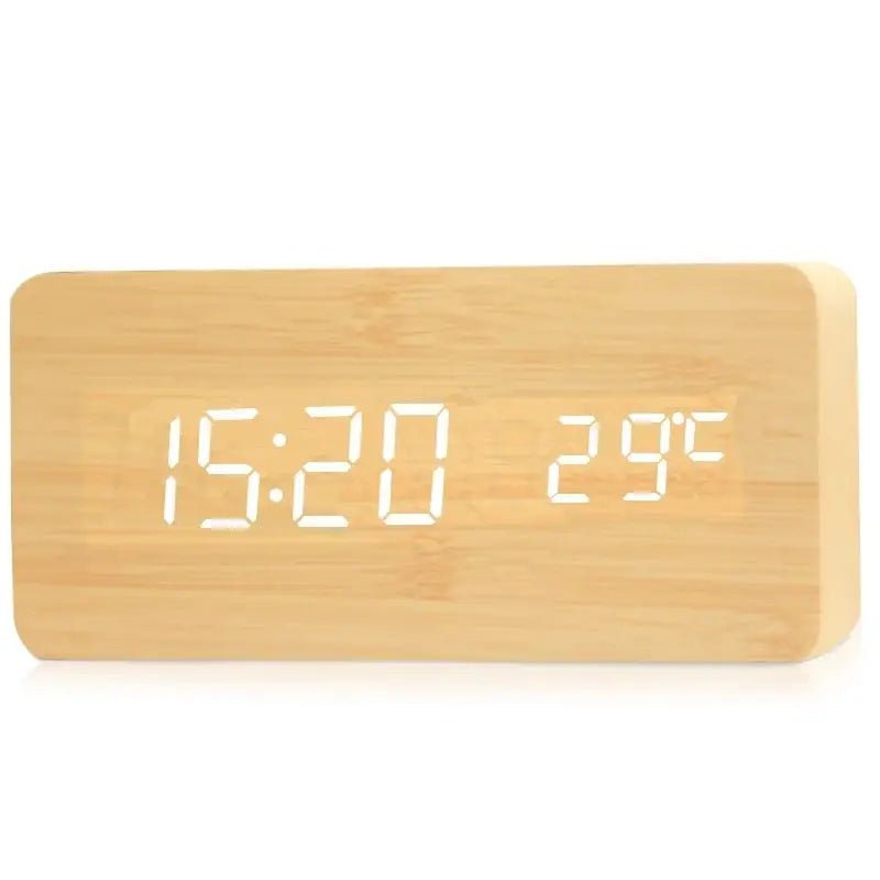 WoodLume | Houten Wekker met LED Digitale Weergave