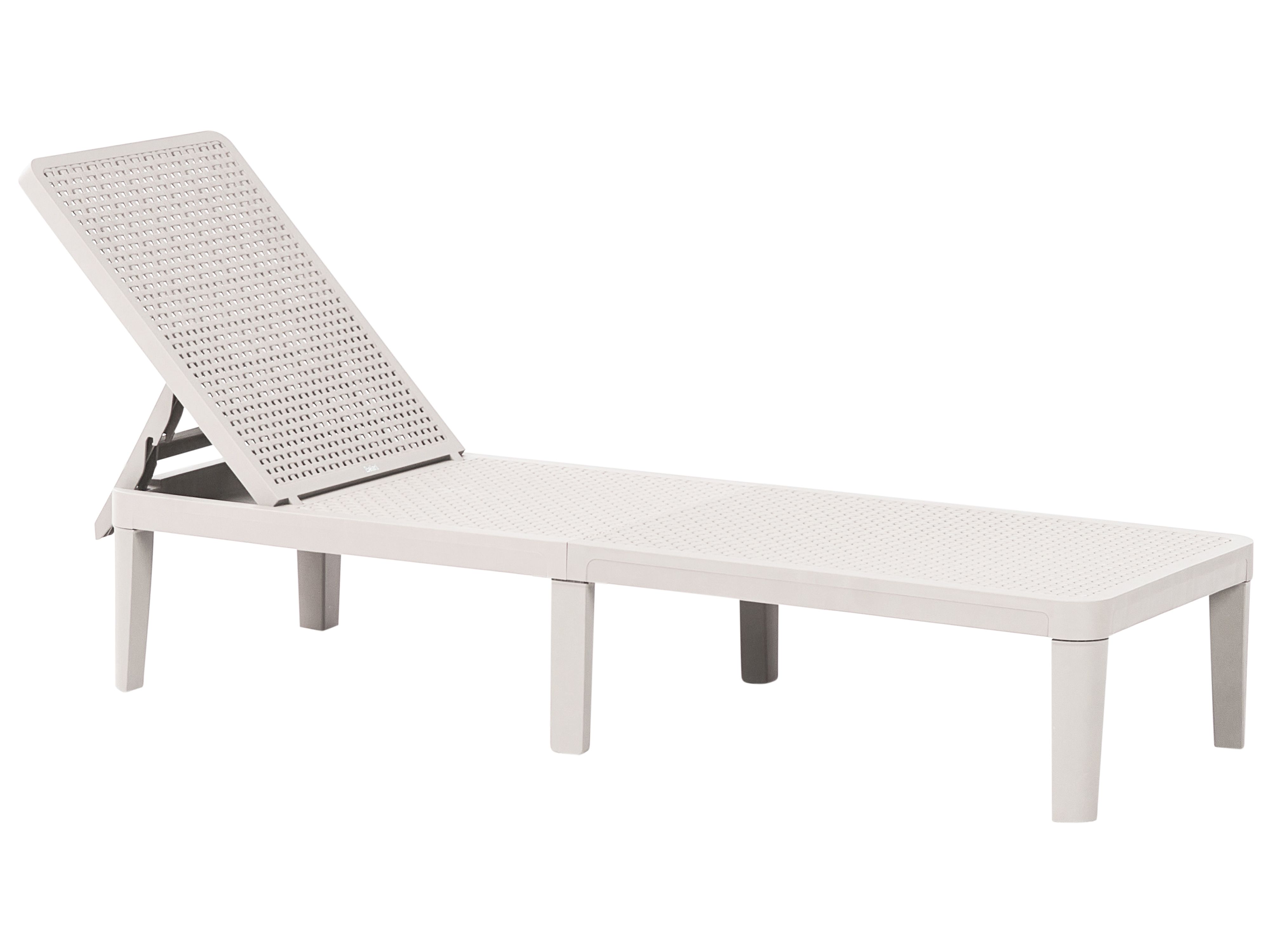 Sun Lounger OSSIMO Reclining Synthetic Material Light Grey