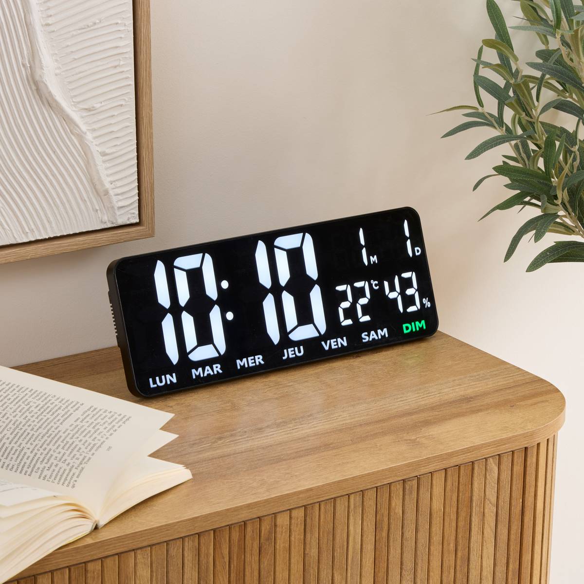 "Garrett" Clock Black, 35x13.2 cm