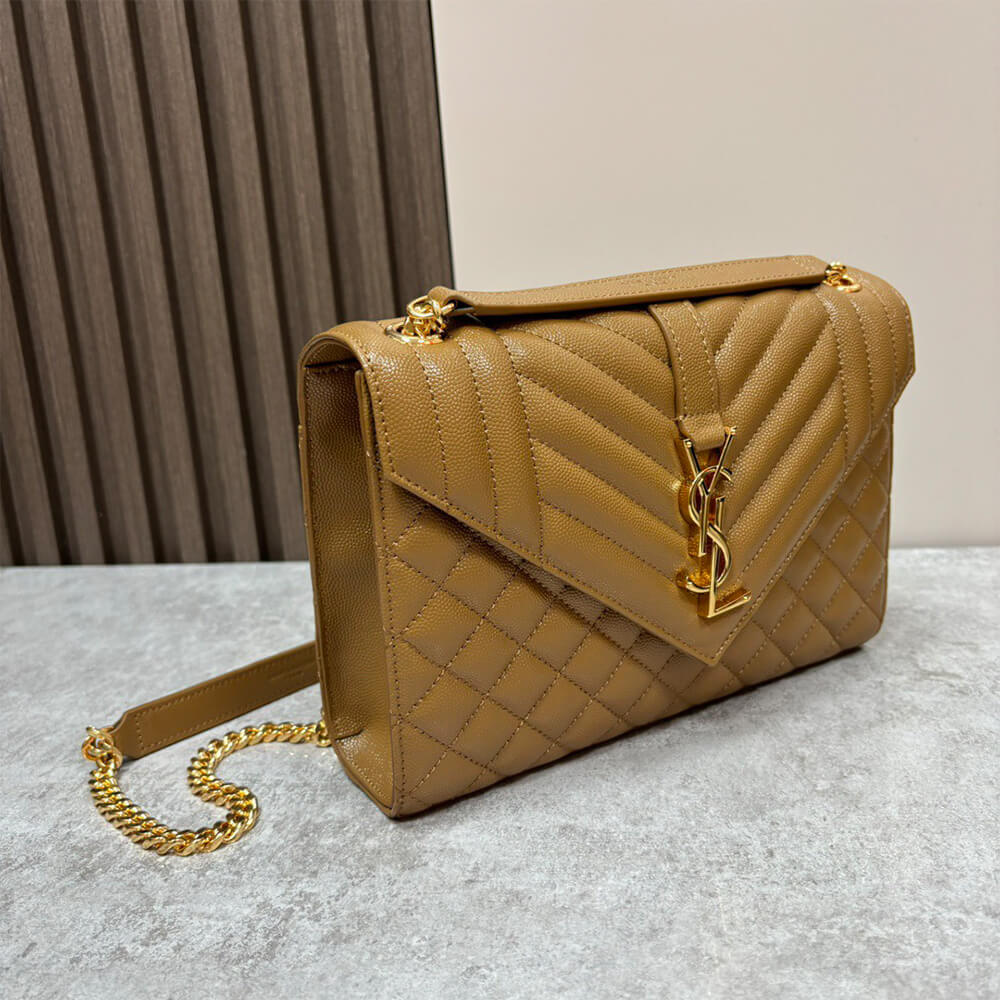 YSL Envelope Medium Bag in Grained Leather1:1High-quality replica