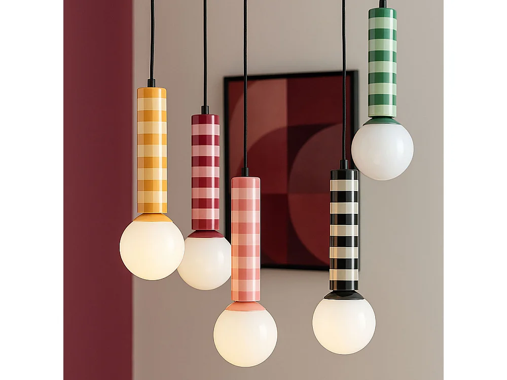 Rayado - Suspension à motif géométrique - Jaune