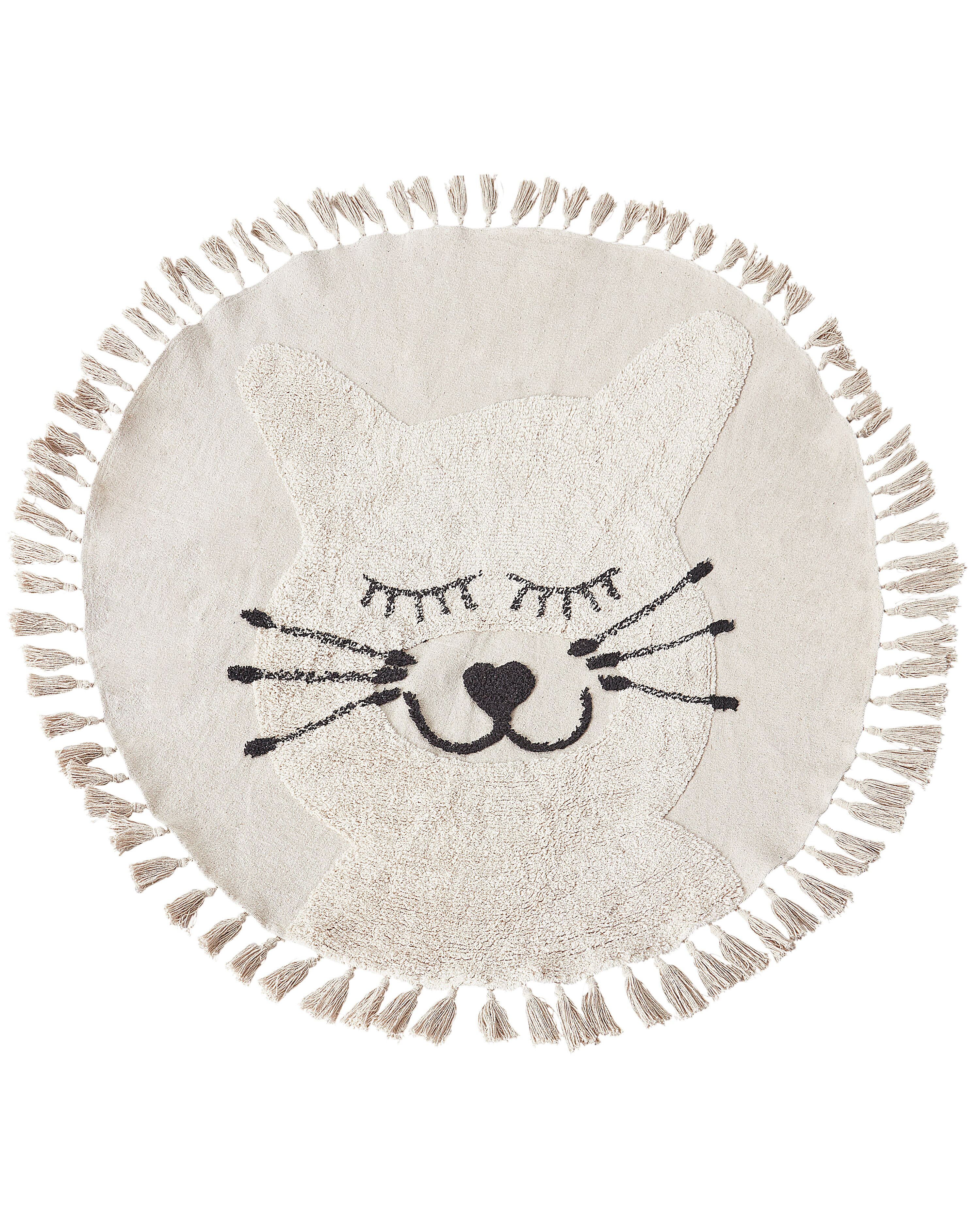 Kids Rug ETSERI Beige ø 120 cm Cotton