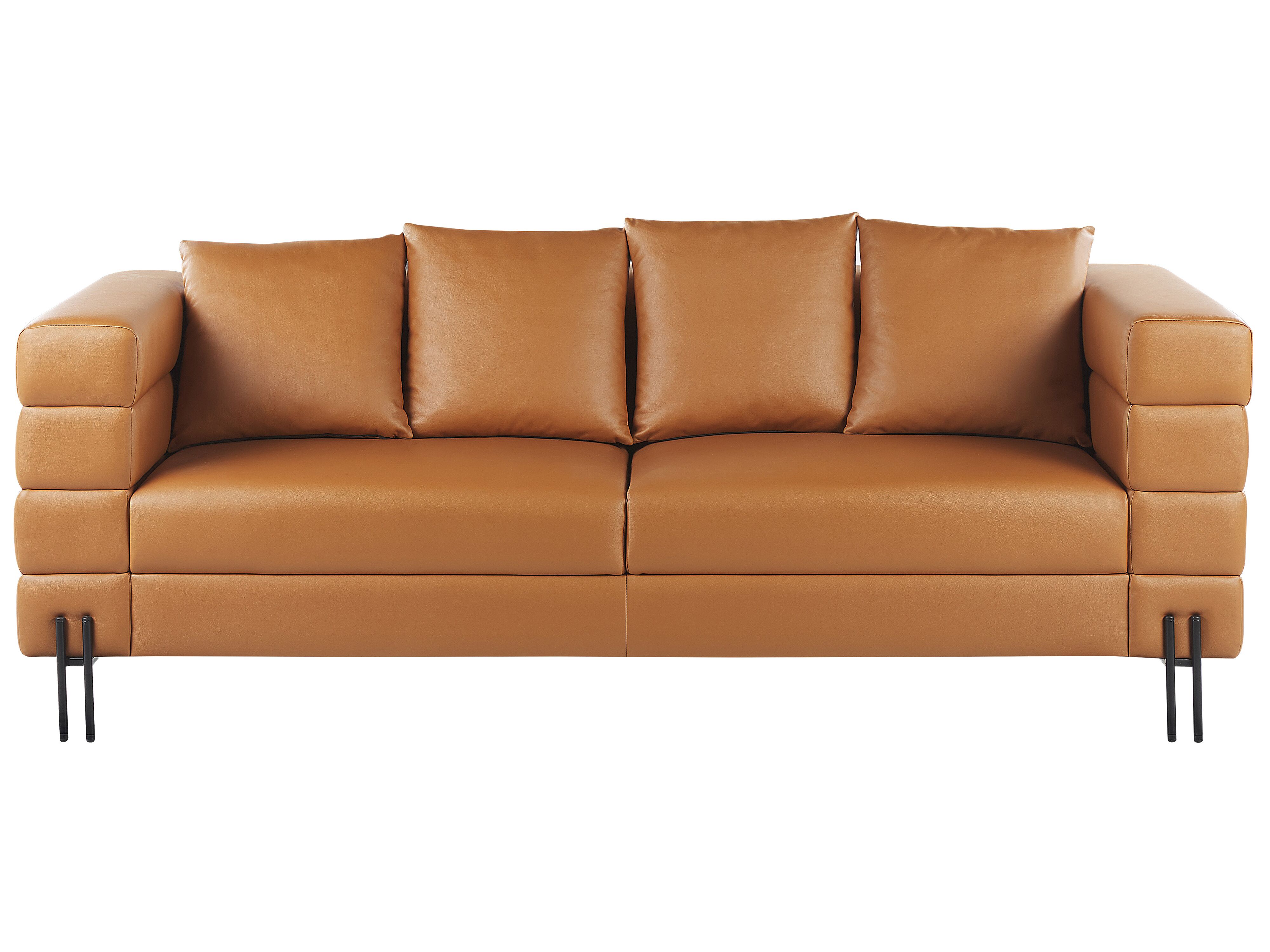 Sofa 3 Seater GRANNA Faux Leather Brown