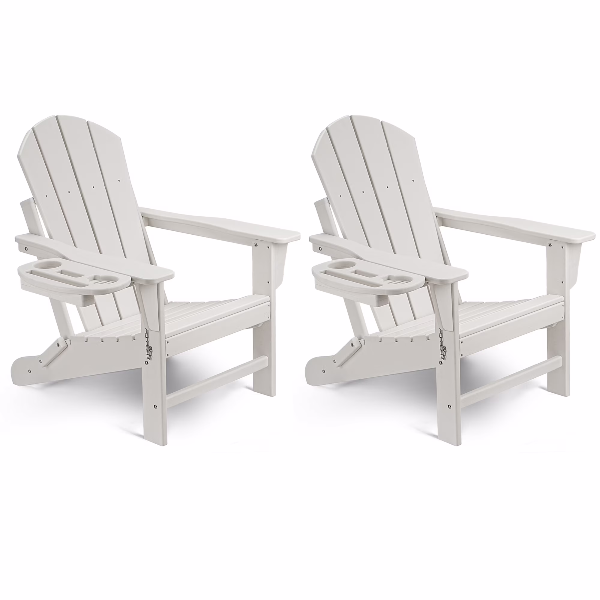 FOOWIN HDPE Plastic Adirondack Chairs Set of 4, Black - Image 46
