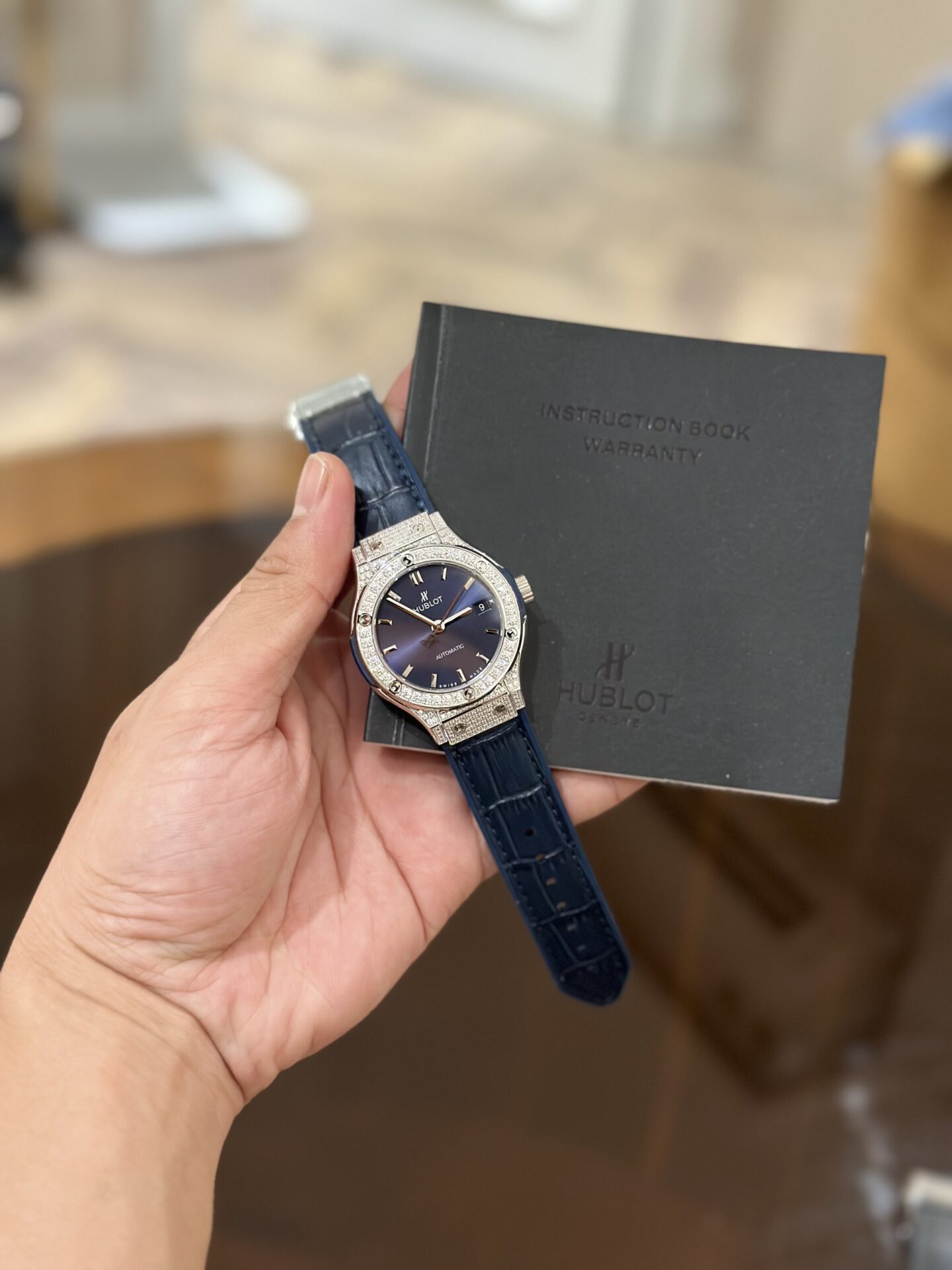 Hublot Classic Fusion Blue Diamond Replica Watch HB Factory 38mm - Elite Watch Atelier