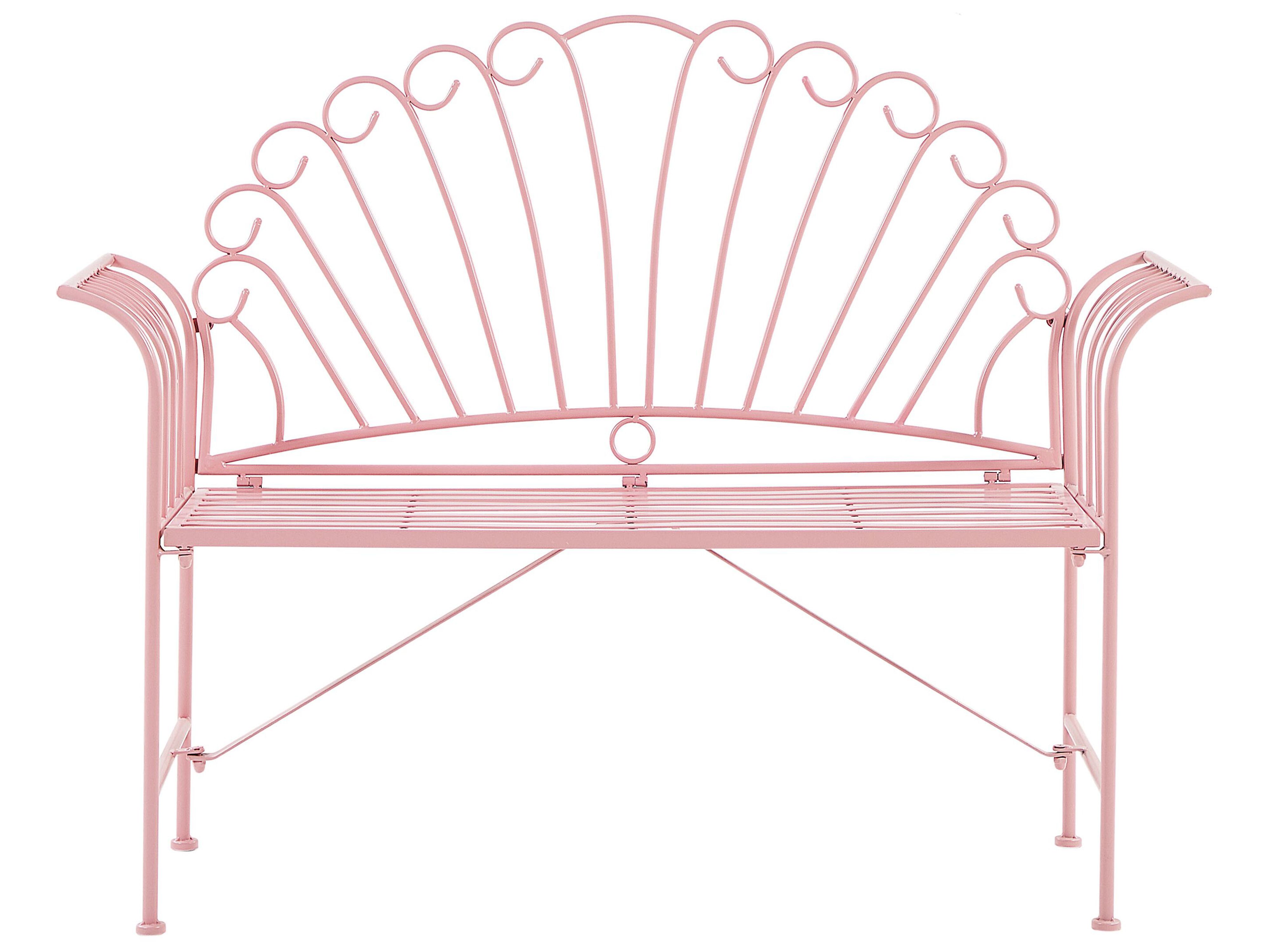 Garden Bench CAVINIA 125 cm Metal Pink