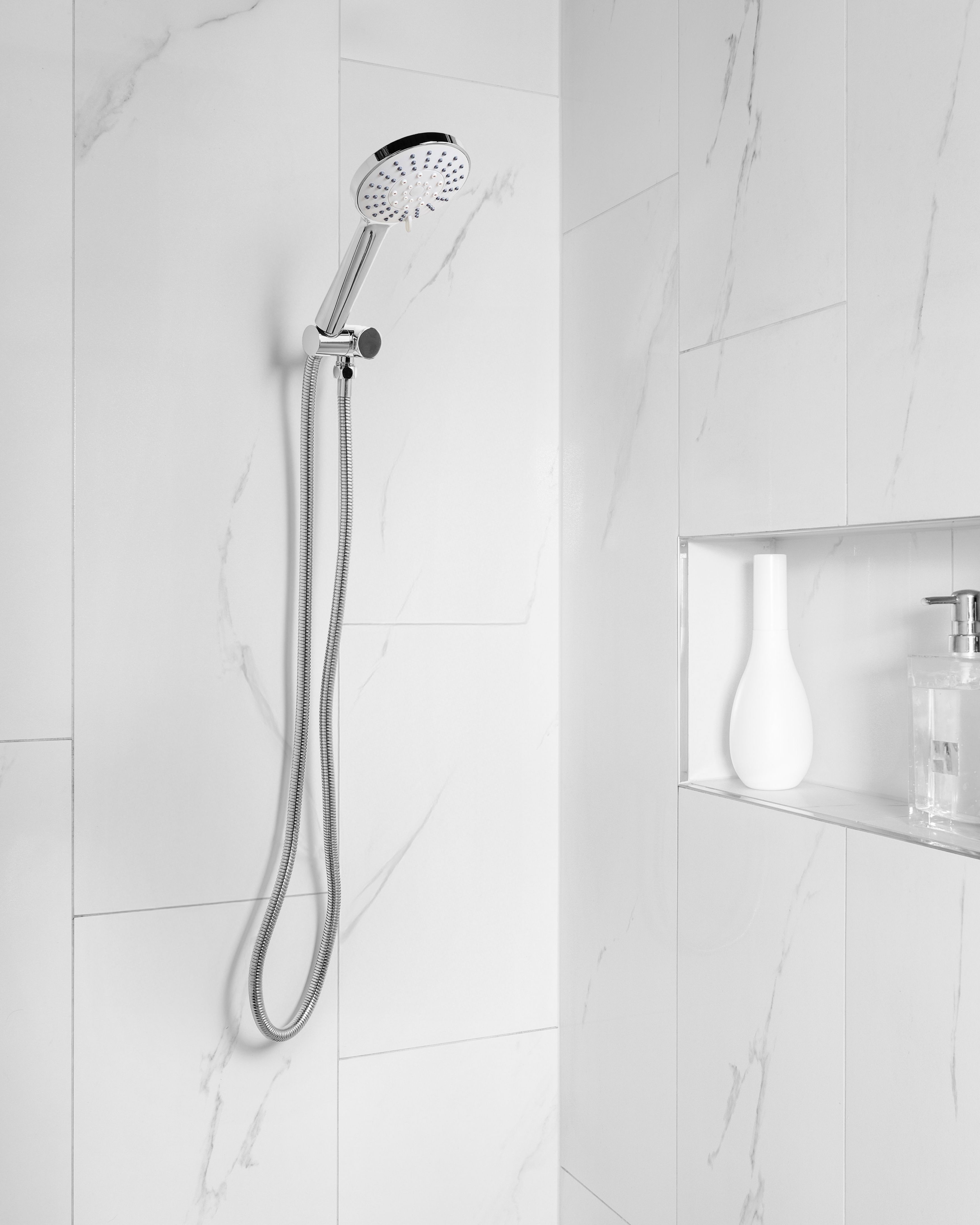 Shower Head and Hose Kit UCHIZA 5-function Silver