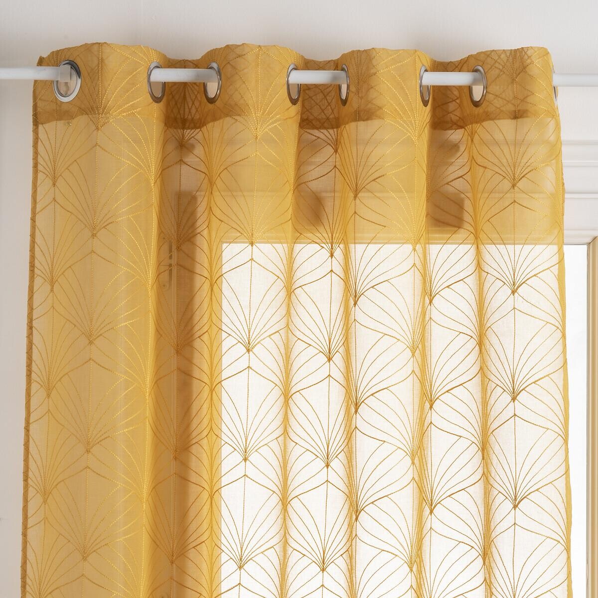 Sheer curtain "Mia" Mustard yellow, 140x240 cm