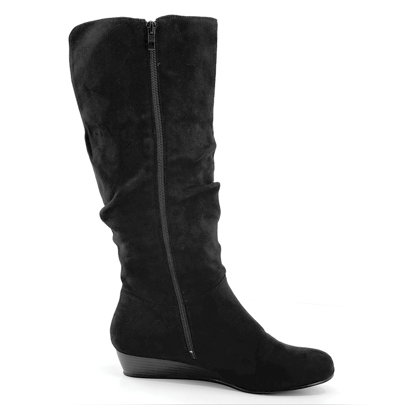 Amanda D'Laurie Tall Scrunch Boot: Rich Faux Suede with 1