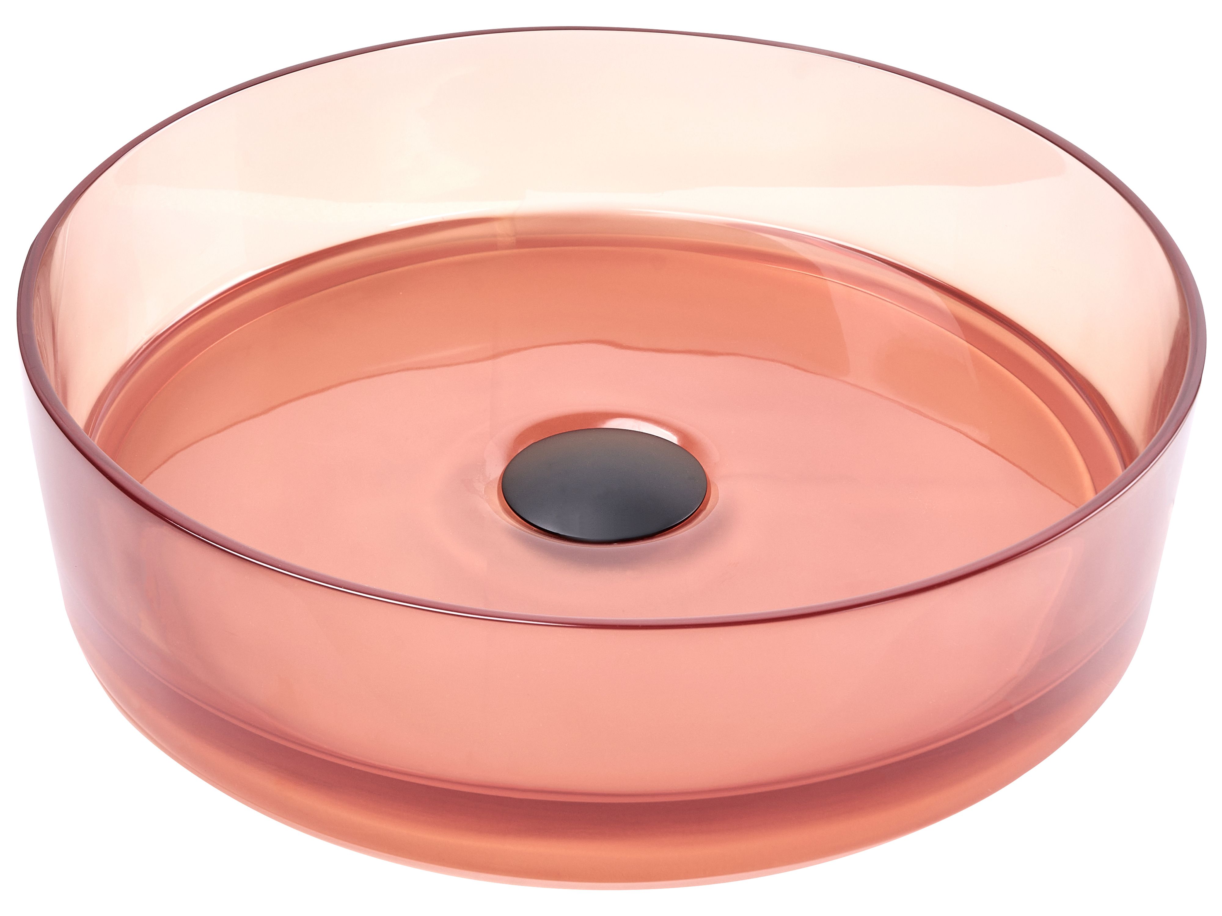 Countertop Basin TOLOSA ⌀ 360 mm Solid Surface Light Red